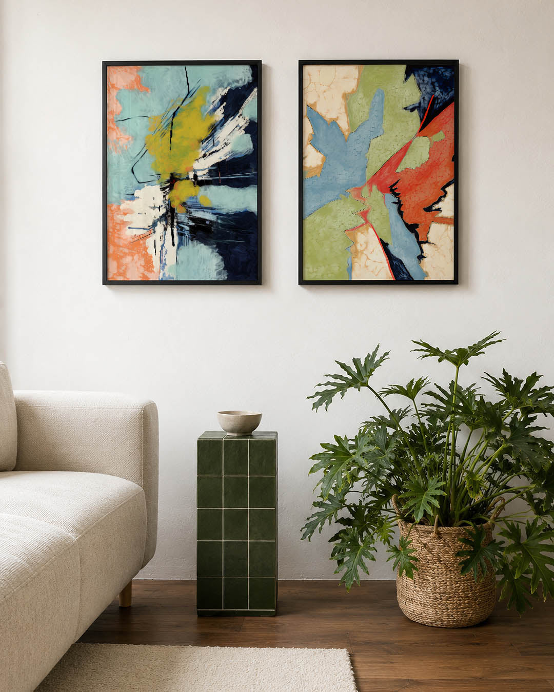 Kleurrijke vormenexplosie Posterset