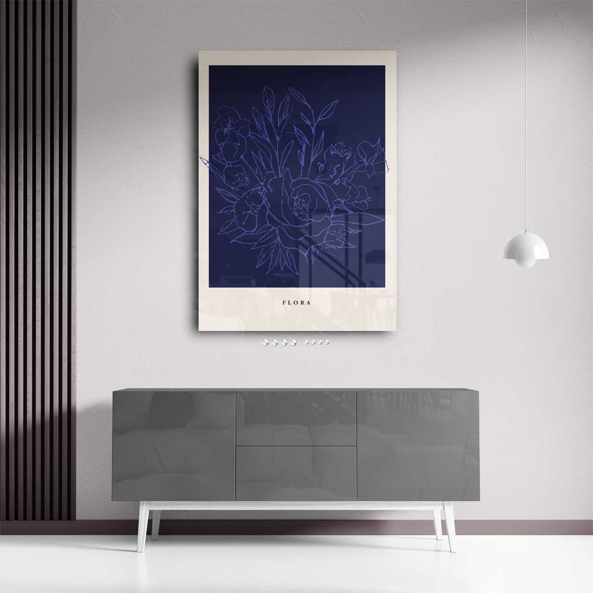 Flora Bloementekening Kunstwerk-canvas-dibond-plexiglas-wanddecoratie-WallArtistic