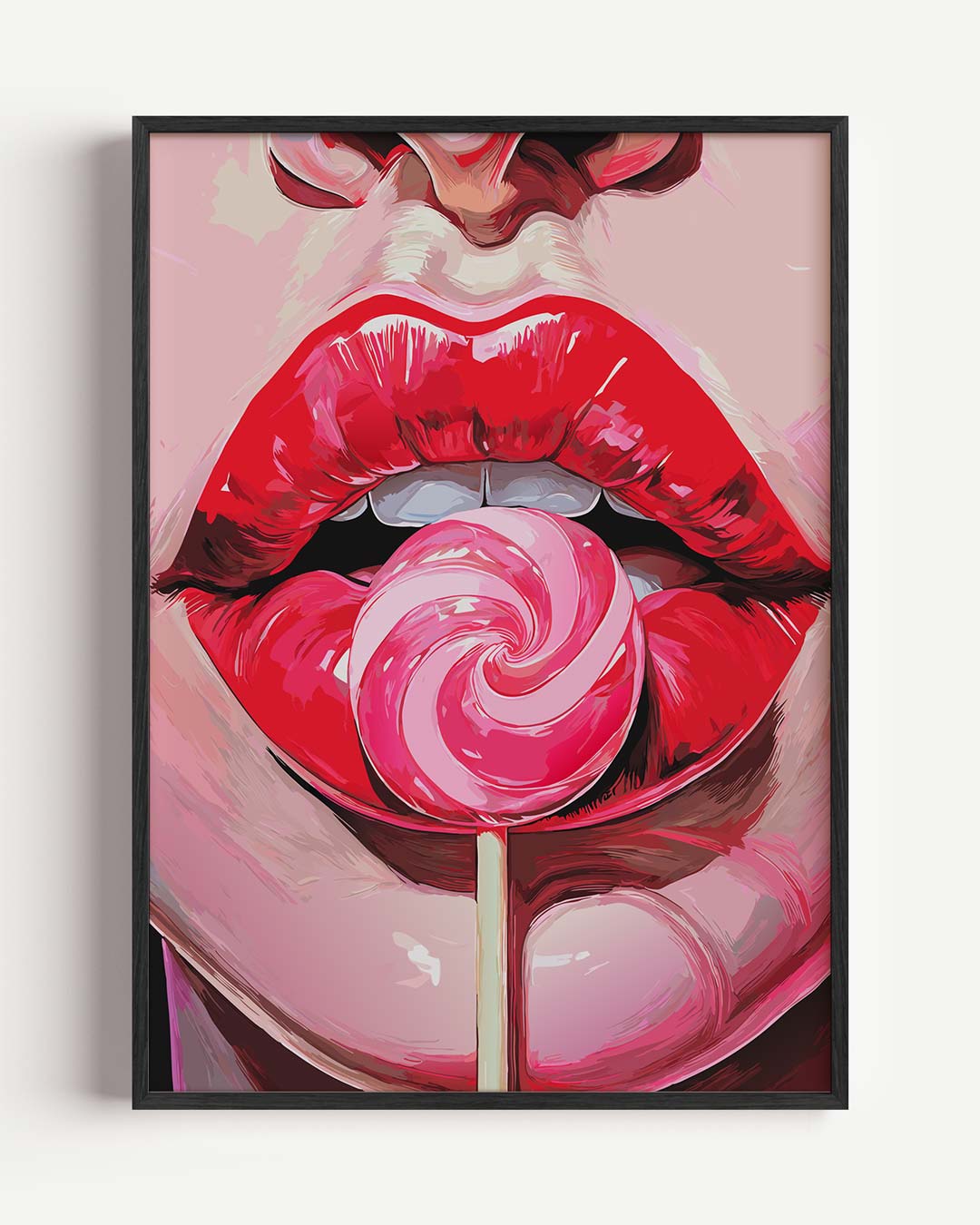 Pop Art Lippen met Lolly Poster-WallArtistic