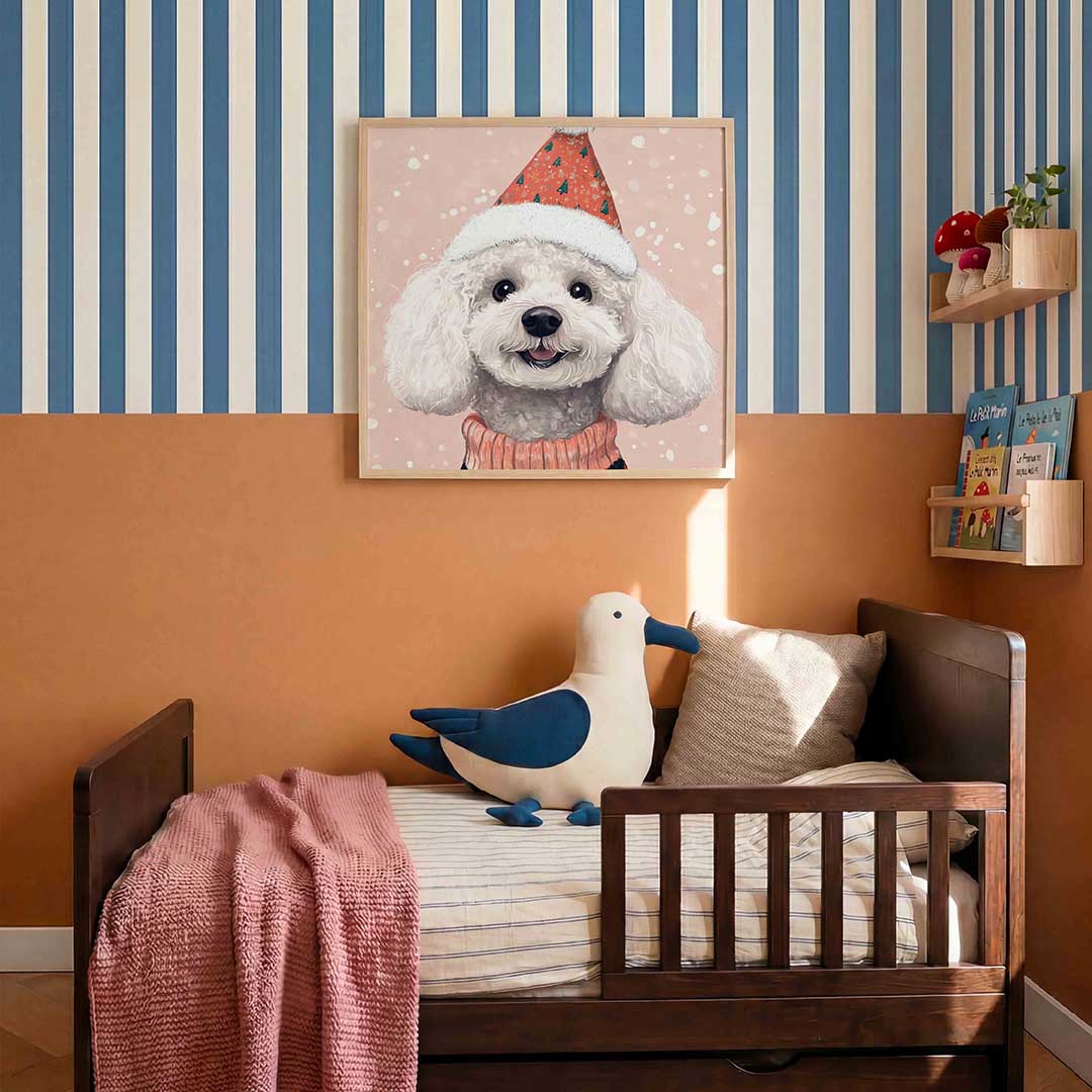 Hond met feestmuts Poster