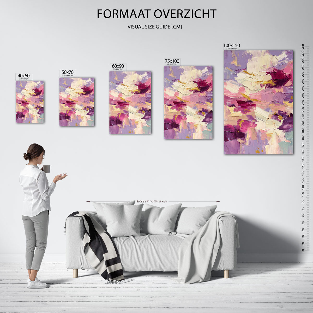 Kleurrijke penseelstreken Kunstwerk