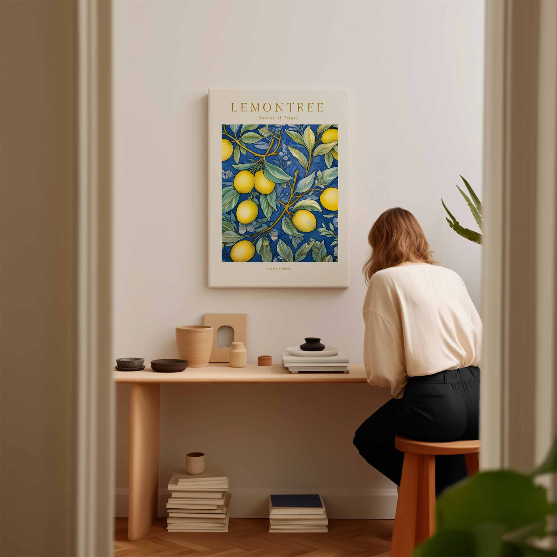 Citroenboom Botanische Print Kunstwerk-canvas-dibond-plexiglas-wanddecoratie-WallArtistic