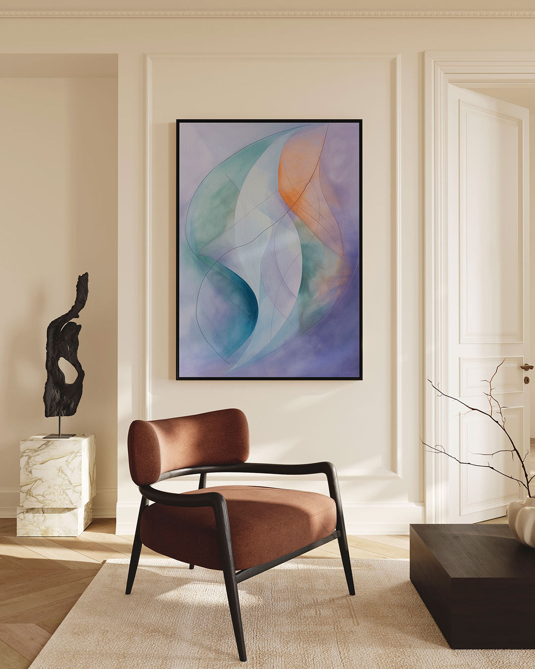 Vloeiende lijnen Kunstwerk