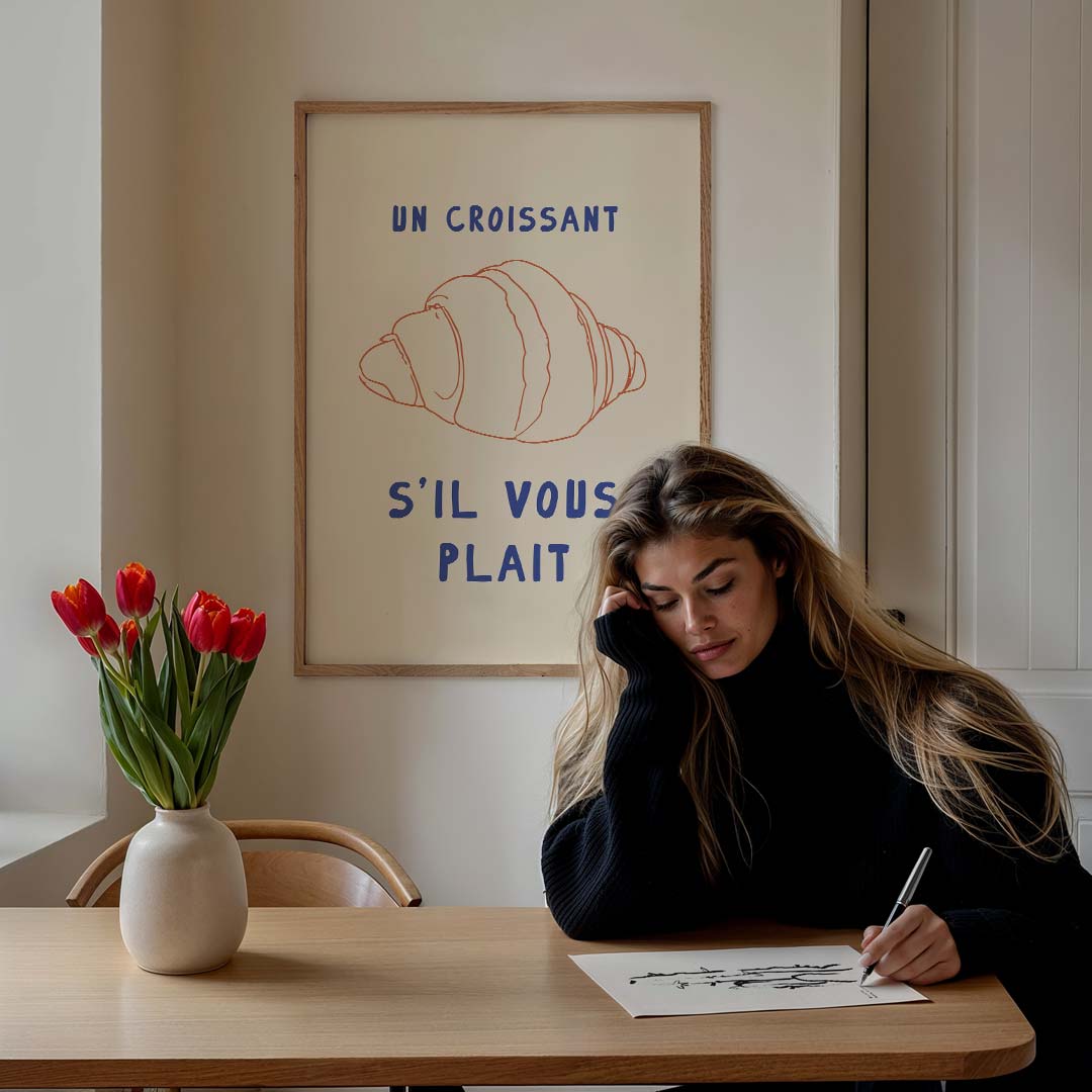 Franse Croissant Poster-WallArtistic