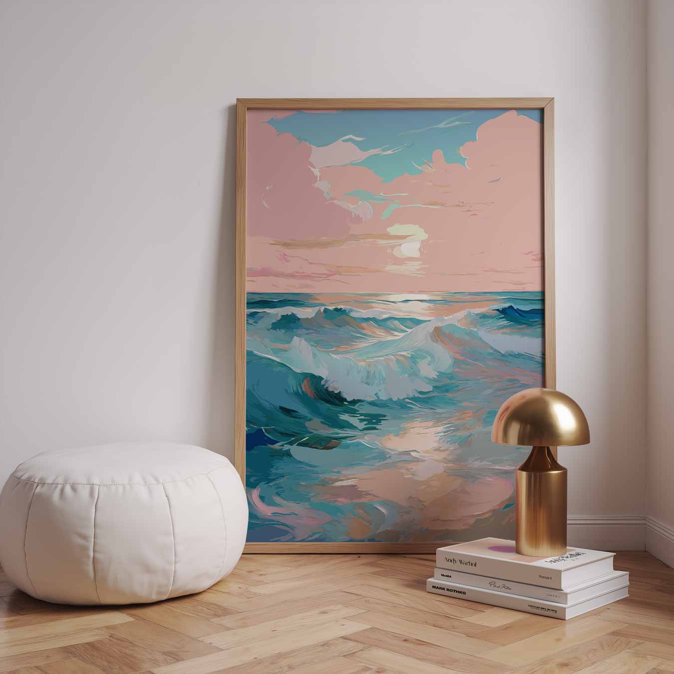 Dromerige Oceaangolven bij Zonsondergang Poster-WallArtistic