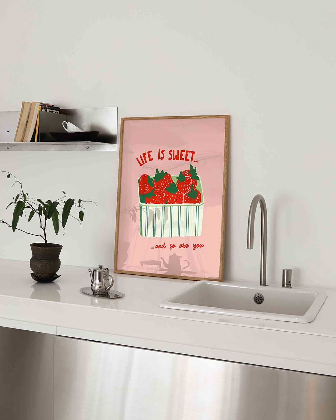 Aardbeien in mand Poster