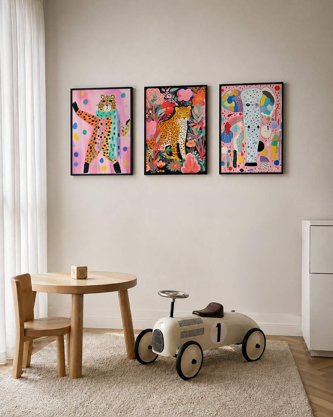 Vrolijke kleurenkat Posterset