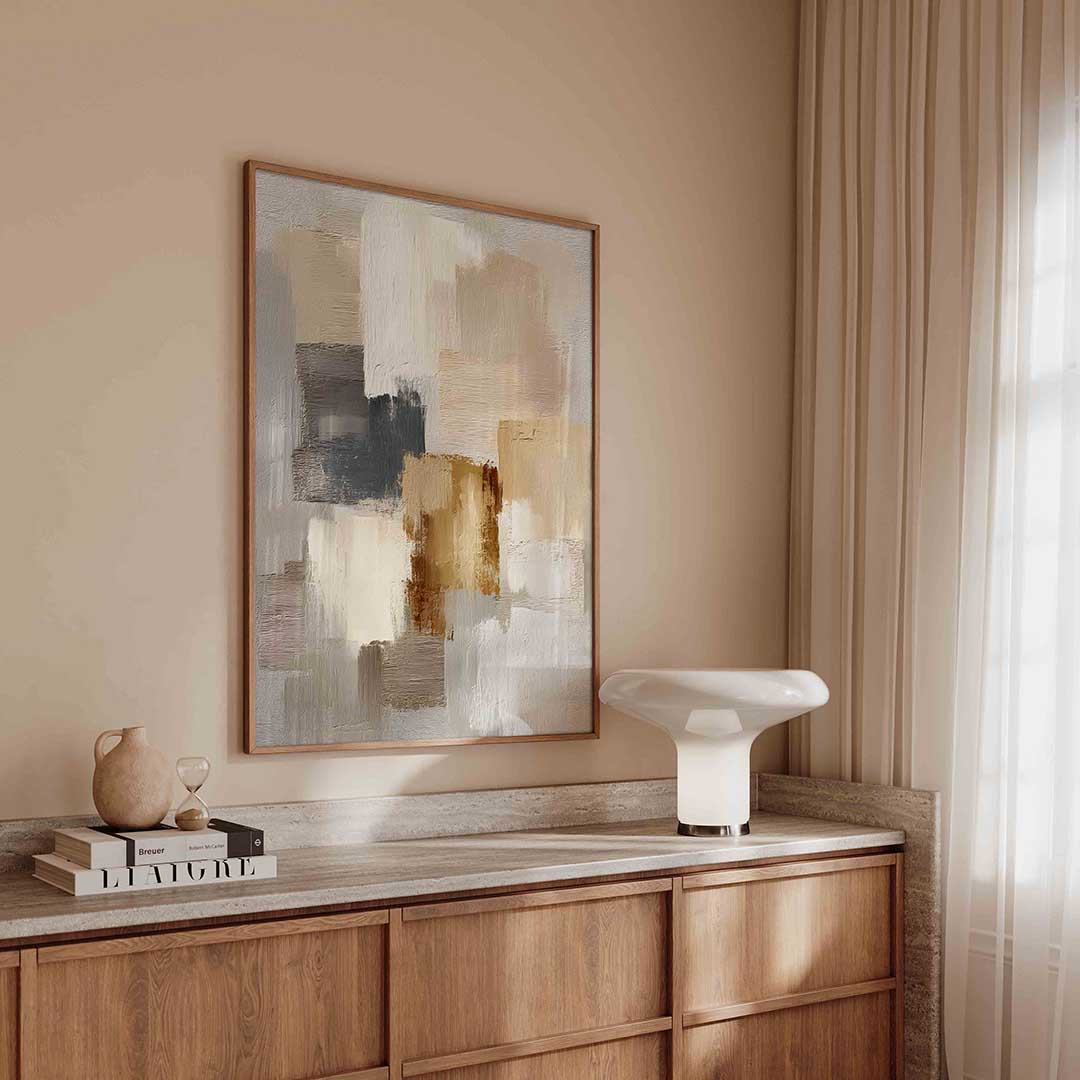 Abstracte beige compositie Poster