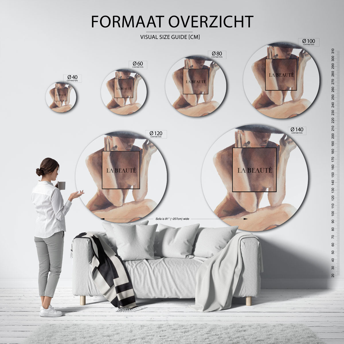 Vrouw met hoed Muurcirkel