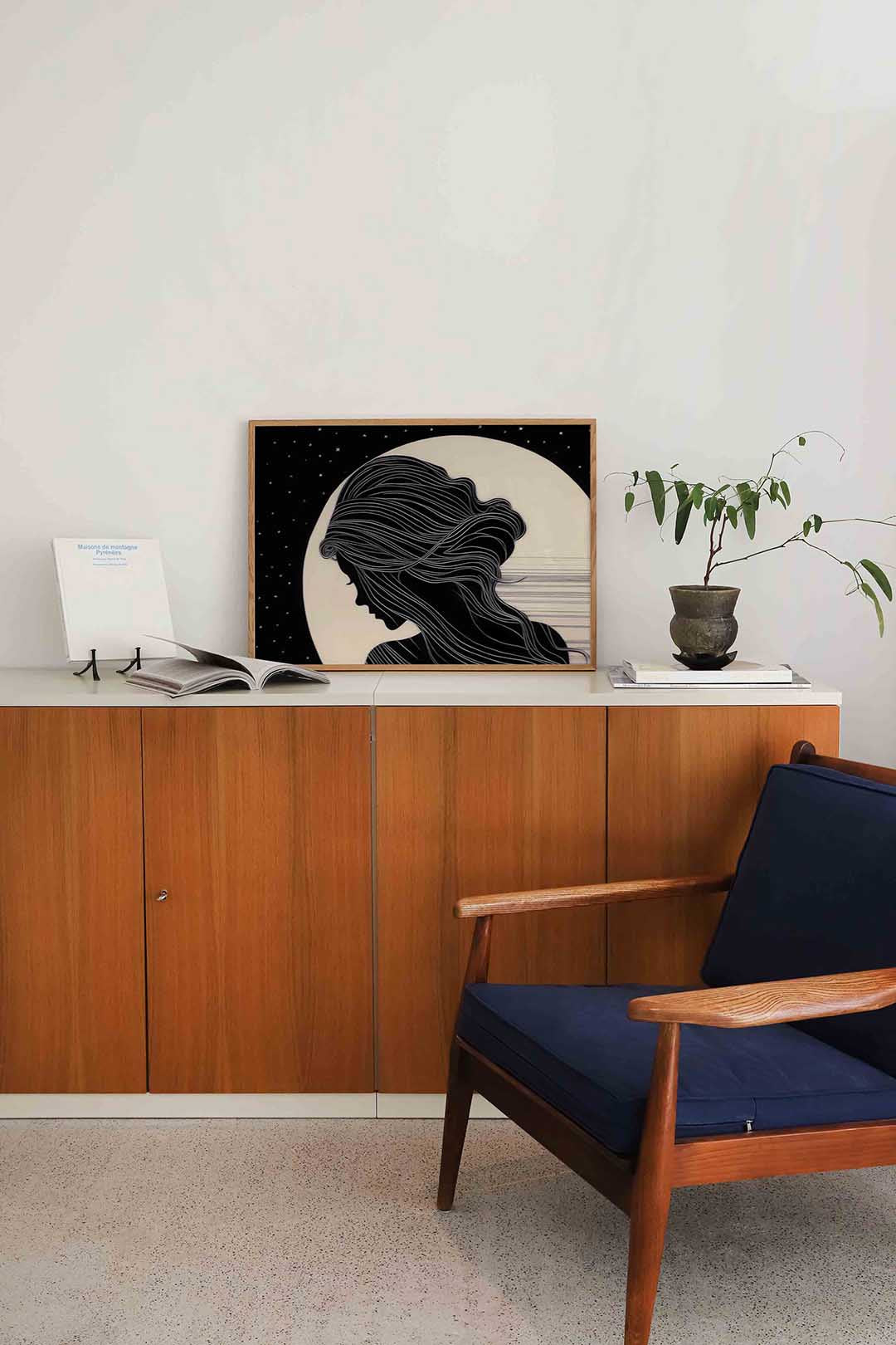 Silhouet van vrouw Poster