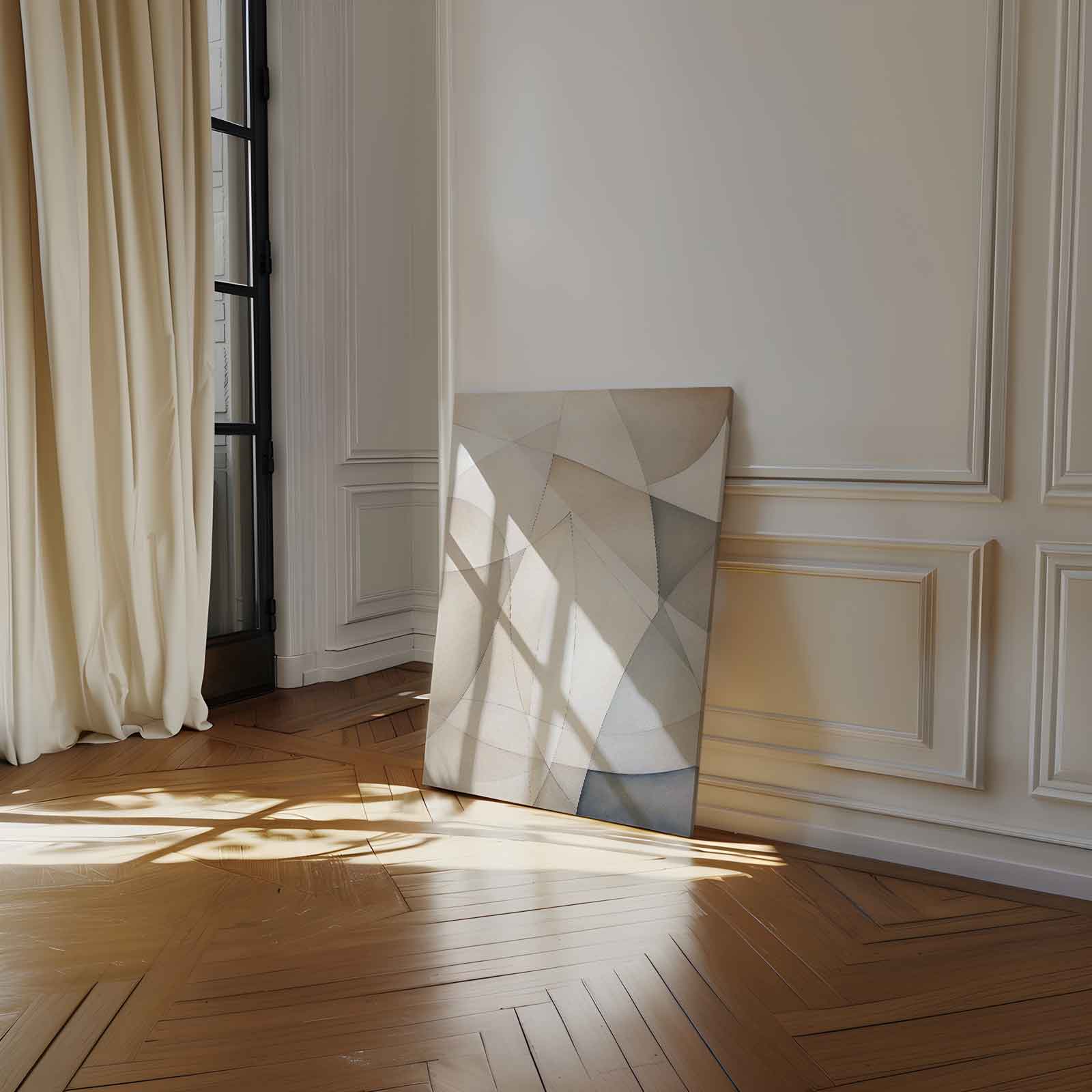 Subtiele Abstractie in Neutrale Tinten Kunstwerk-canvas-dibond-plexiglas-wanddecoratie-WallArtistic