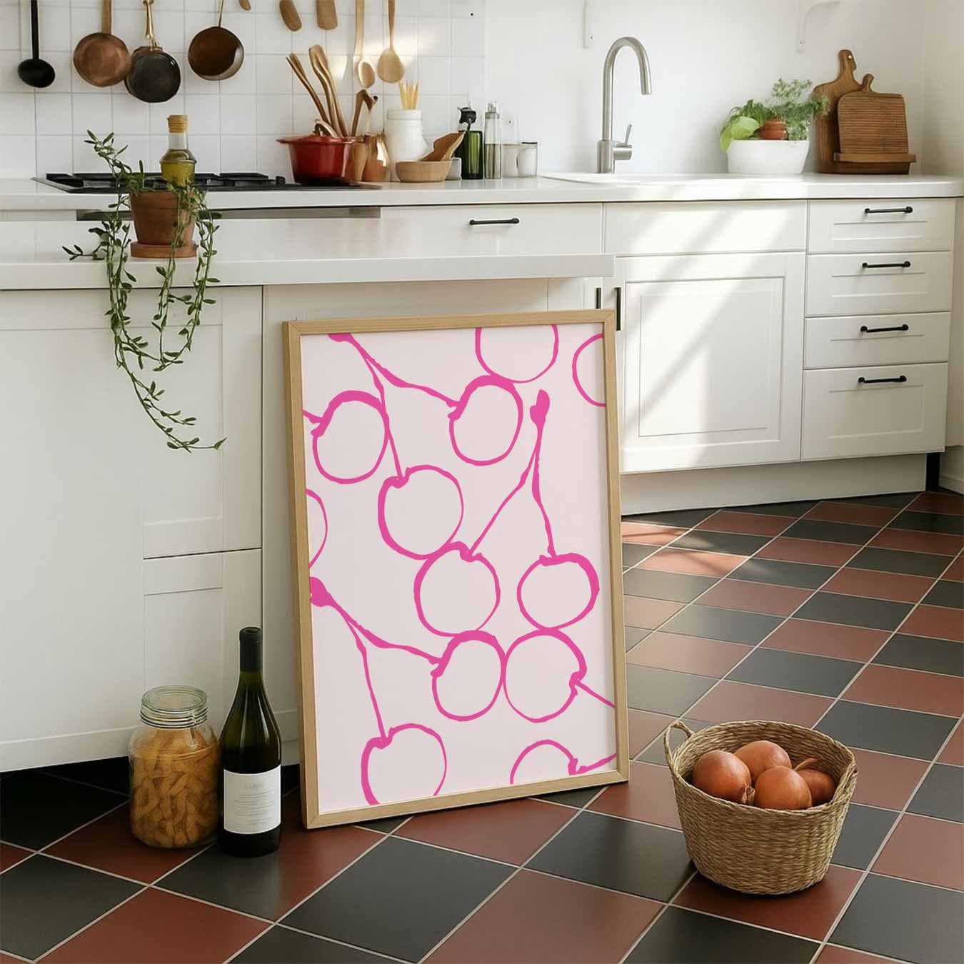 Speelse Kersen Poster-WallArtistic