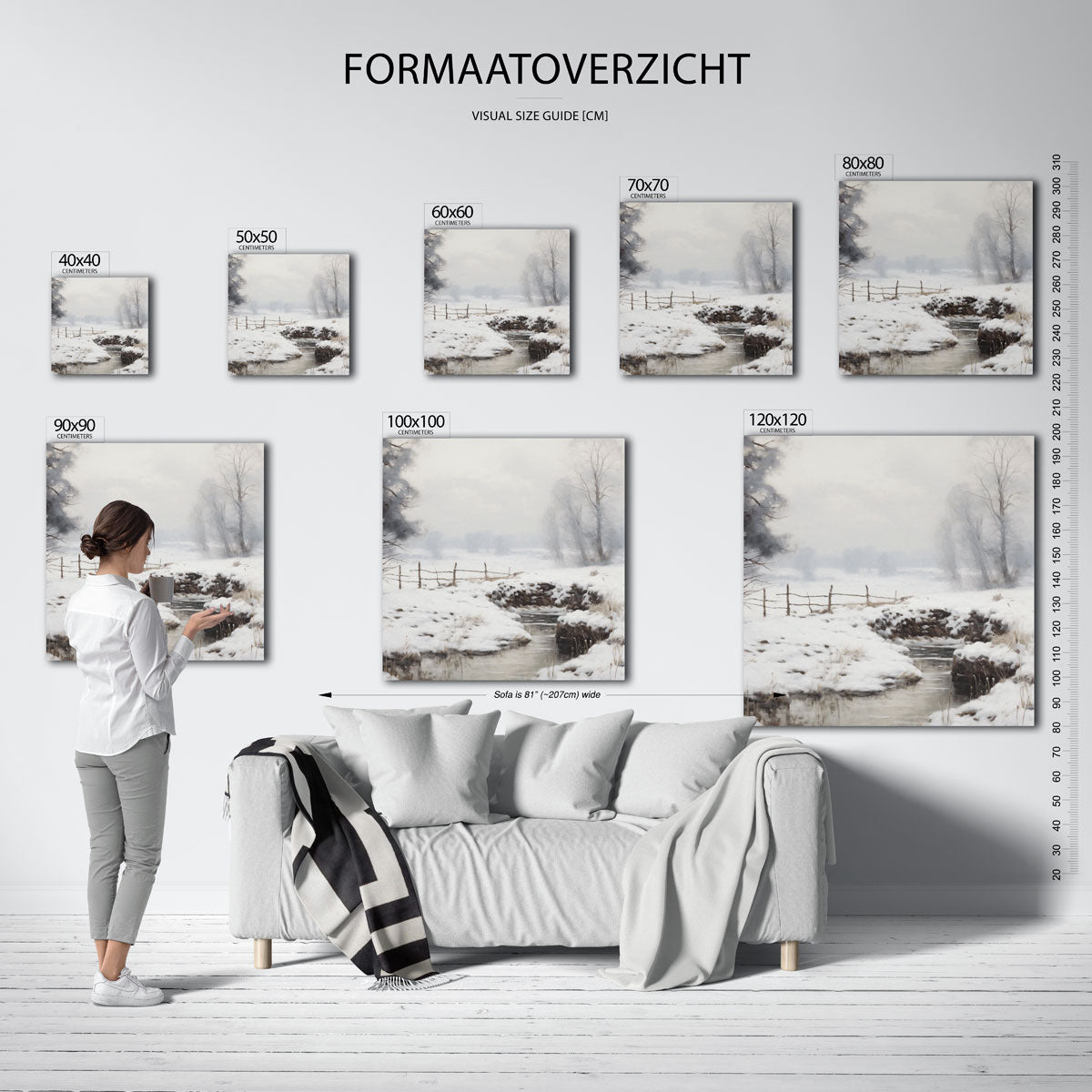 Winterlandschap met beek Poster