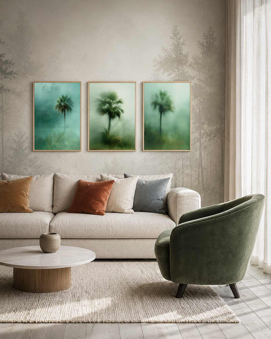 Mistige palm Posterset