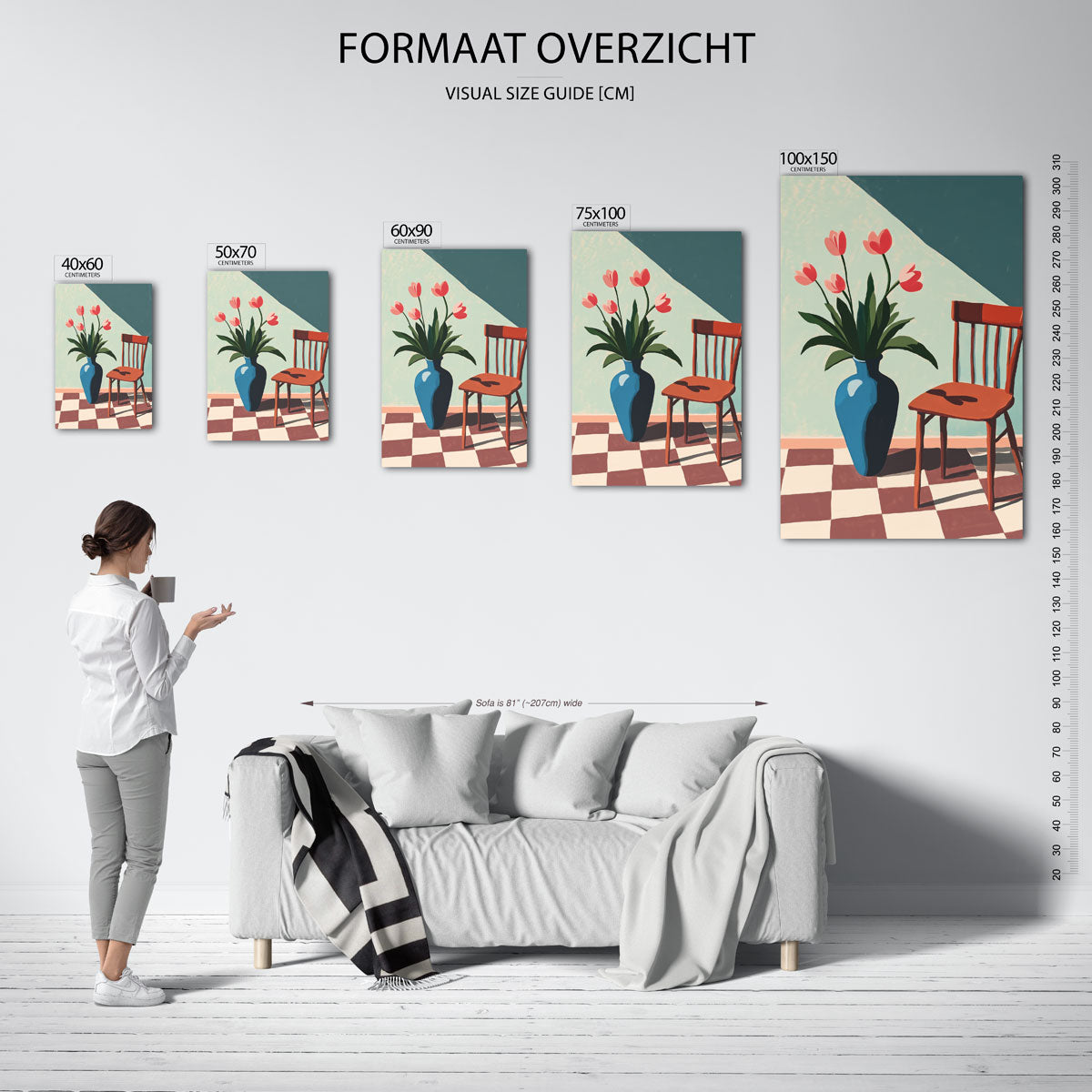 Vaas en stoel compositie Kunstwerk