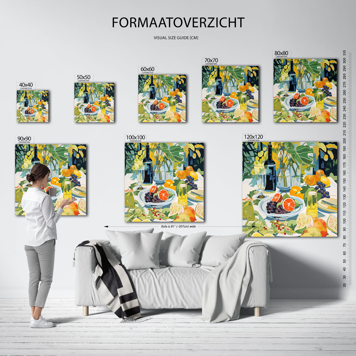 Fruit en flessen Poster