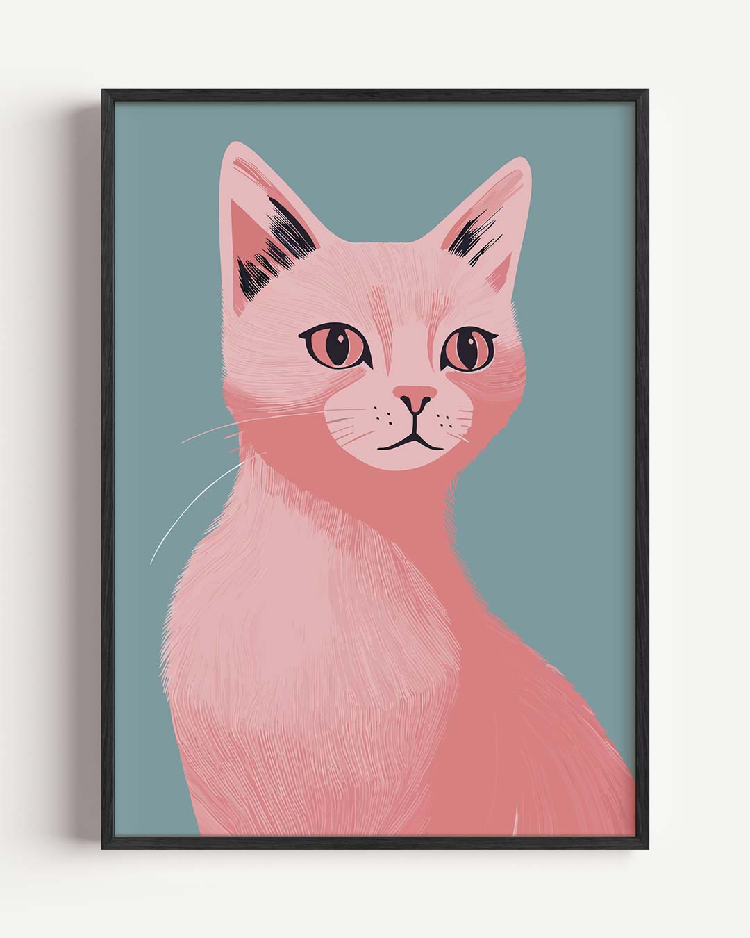 Stijlvolle Roze Kattenposter-WallArtistic