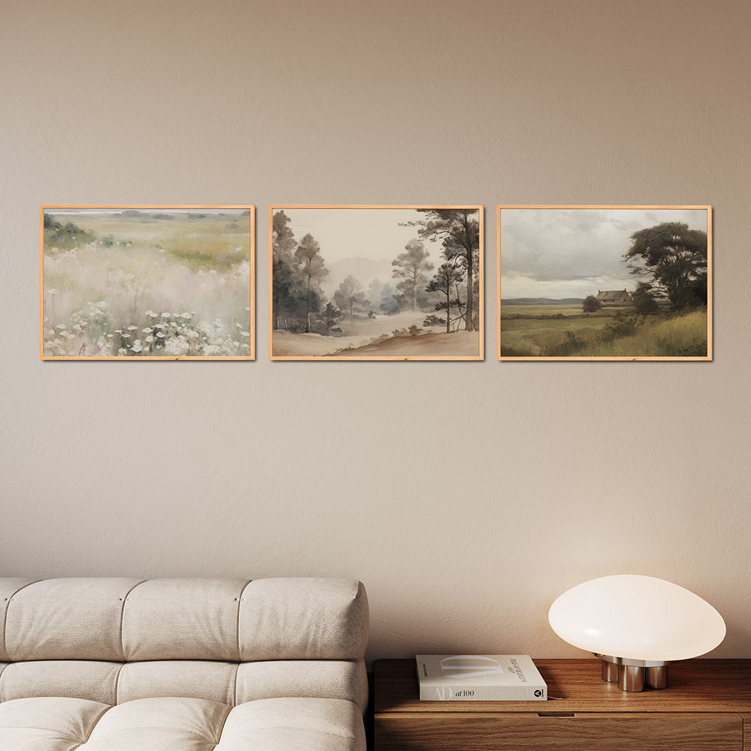 Zachte bloemenweide Posterset