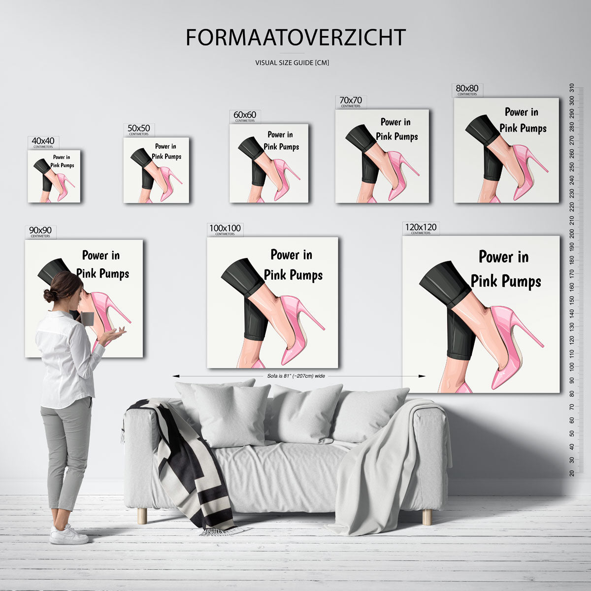 Roze pumps en zwarte broek Poster
