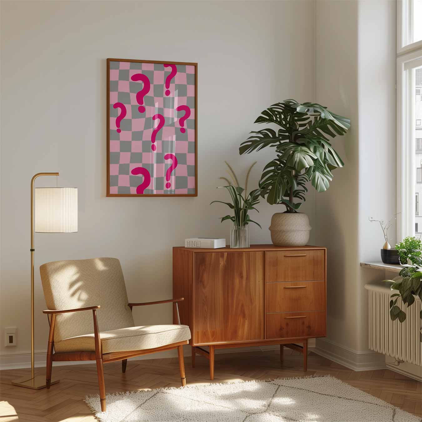 Vrolijke Vraagteken Poster-WallArtistic