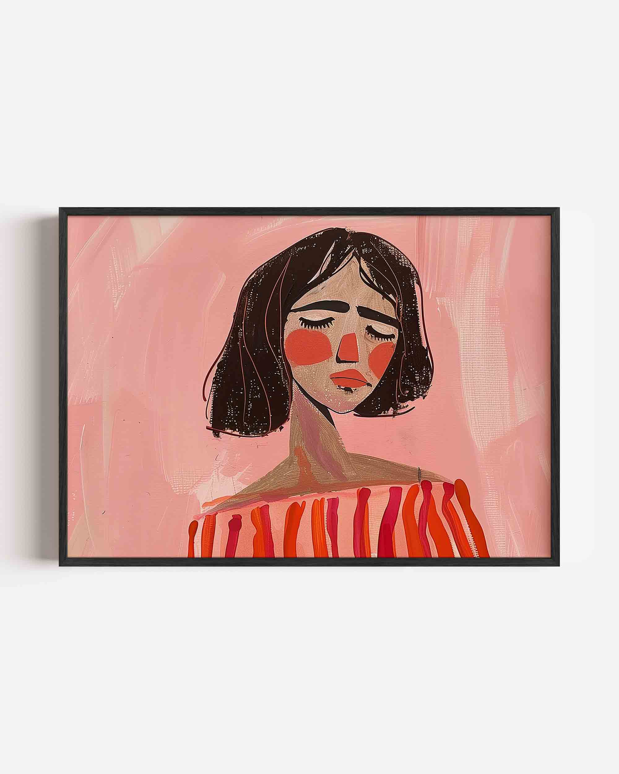 Vrouw met gesloten ogen Poster