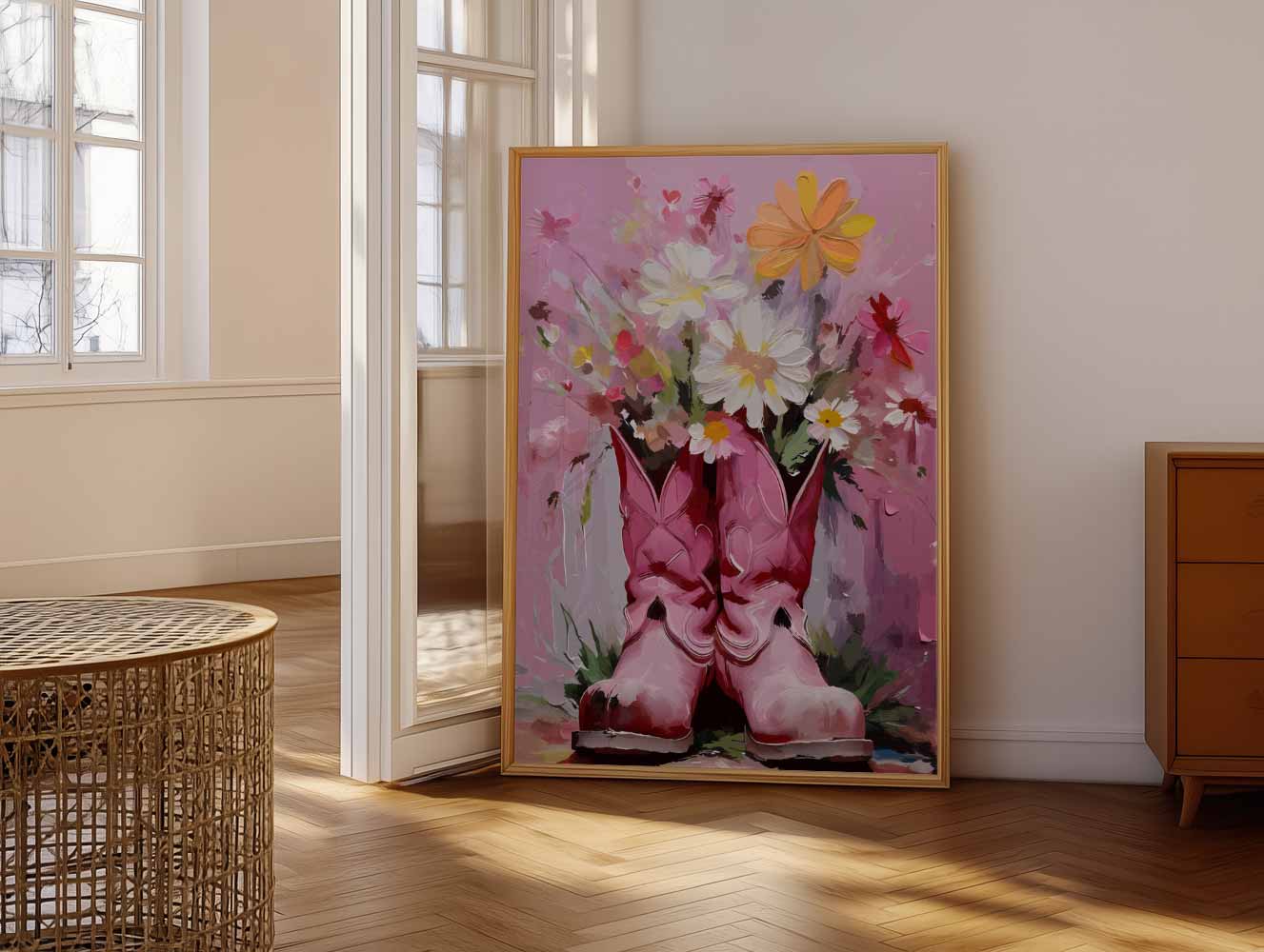 Bloemenlaarzen Poster-WallArtistic