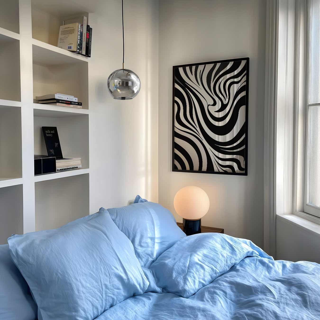 Zwart-Wit Abstracte Zebra Poster-WallArtistic