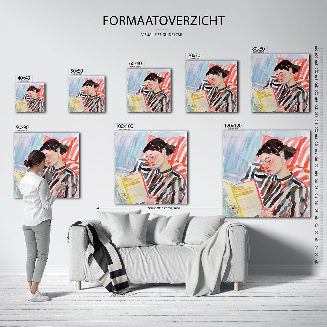 Lezende vrouw Kunstwerk