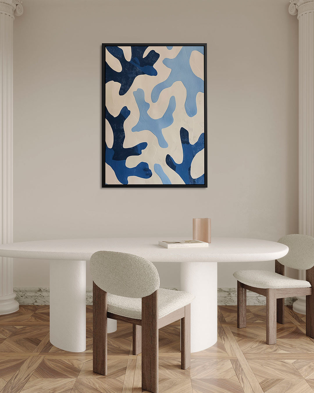 Organische blauwe vormen Kunstwerk