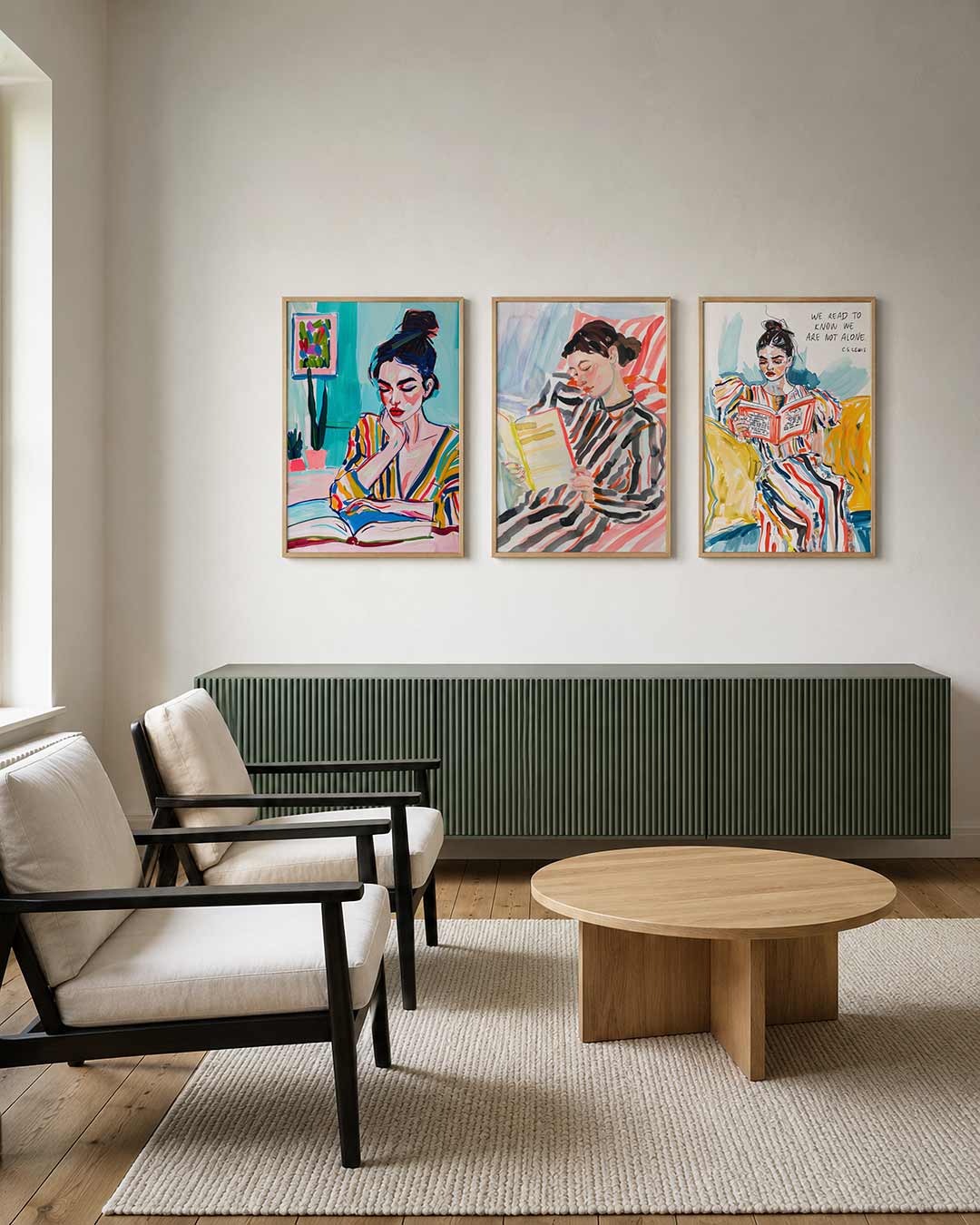 Kleurrijke lezing Posterset