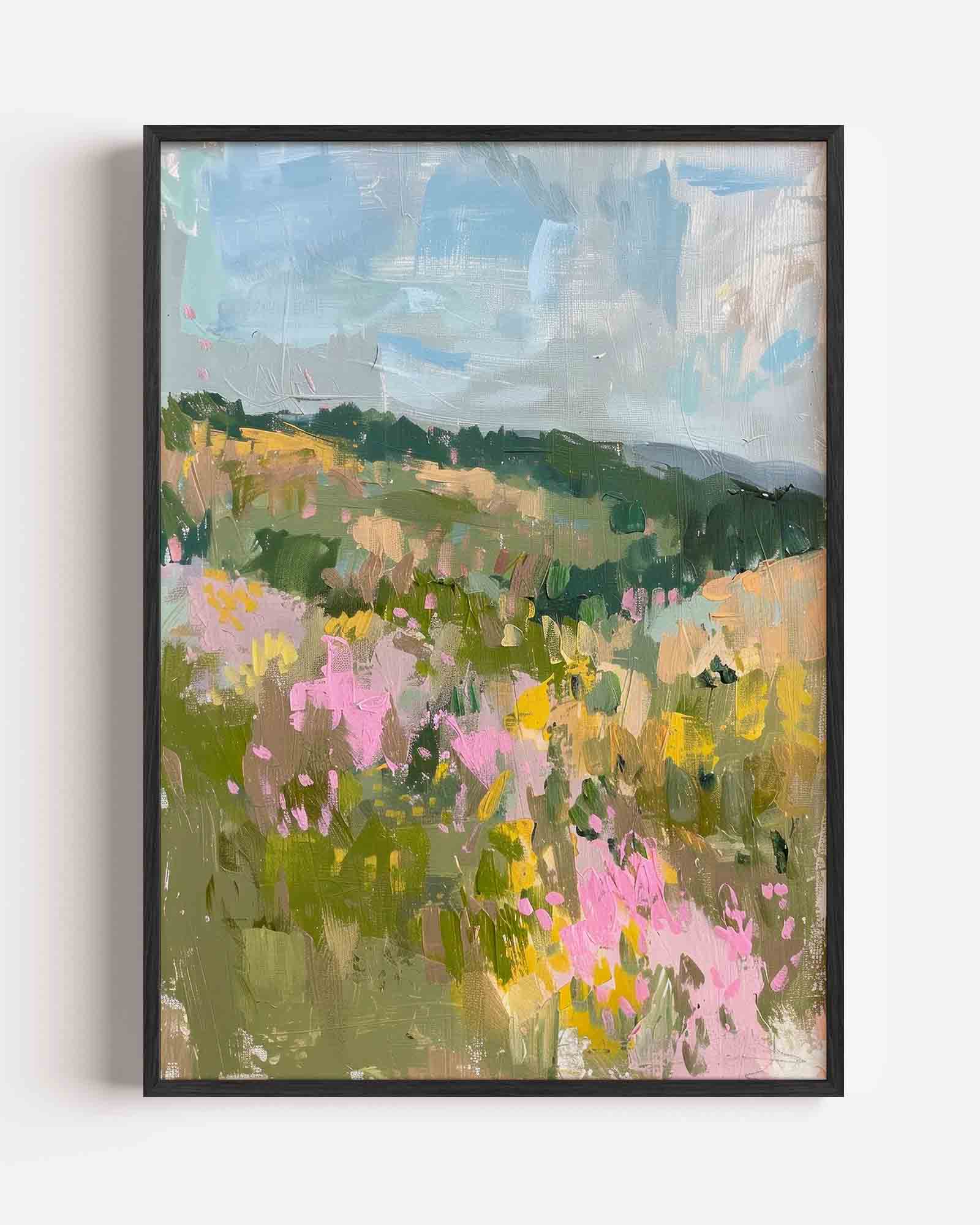 Landschap met bloemen Poster