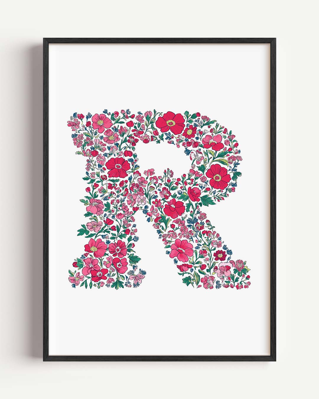 Bloemrijke Letter R Poster-WallArtistic