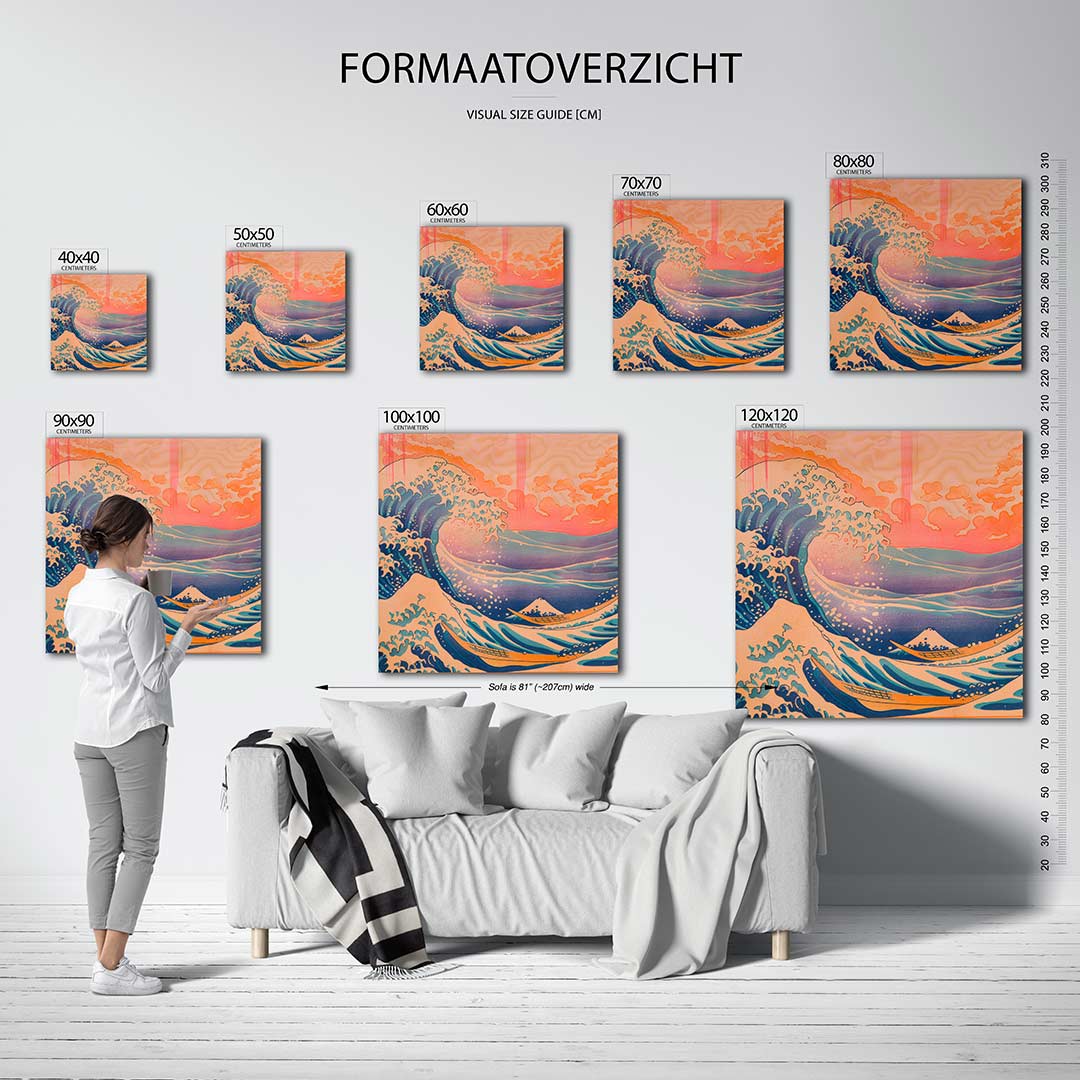 Dynamische golfscène Kunstwerk