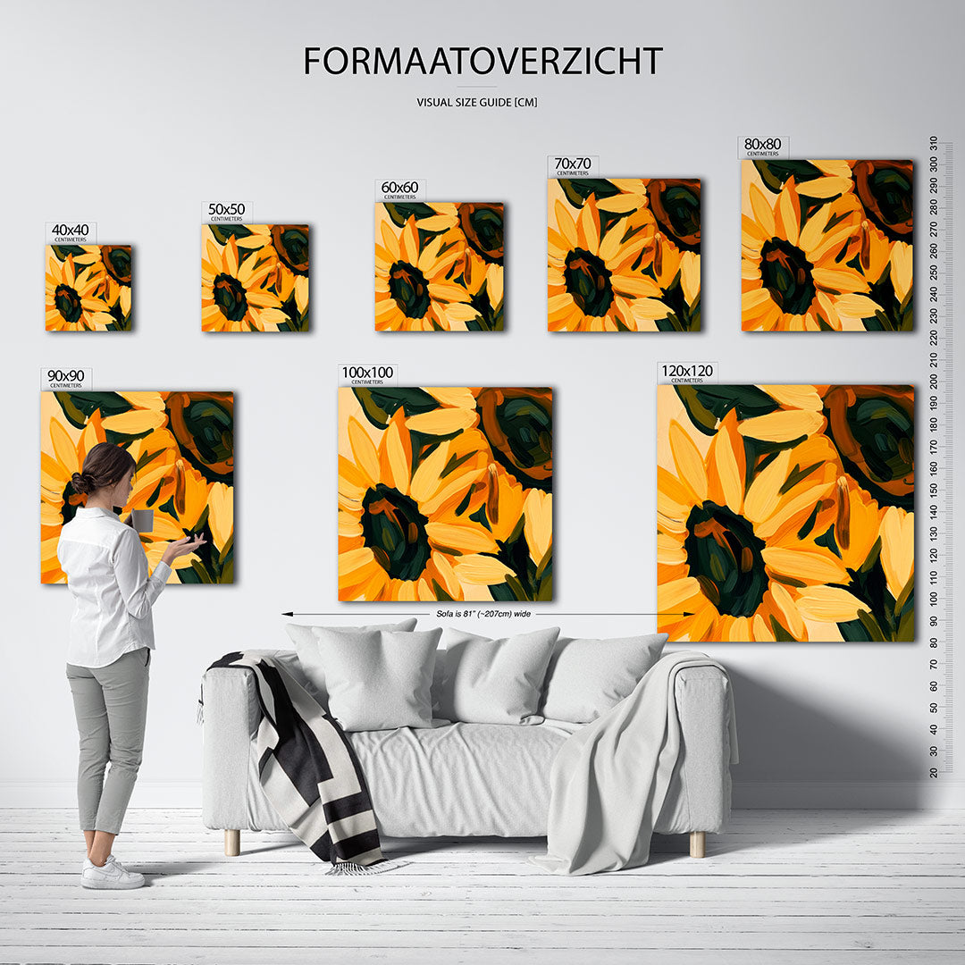Expressieve bloemen Kunstwerk