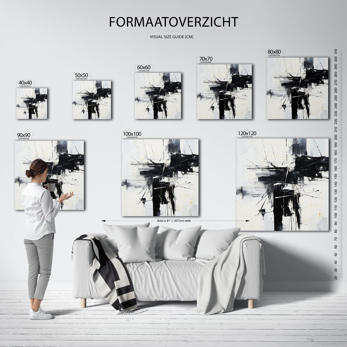 Abstracte zwart wit Poster