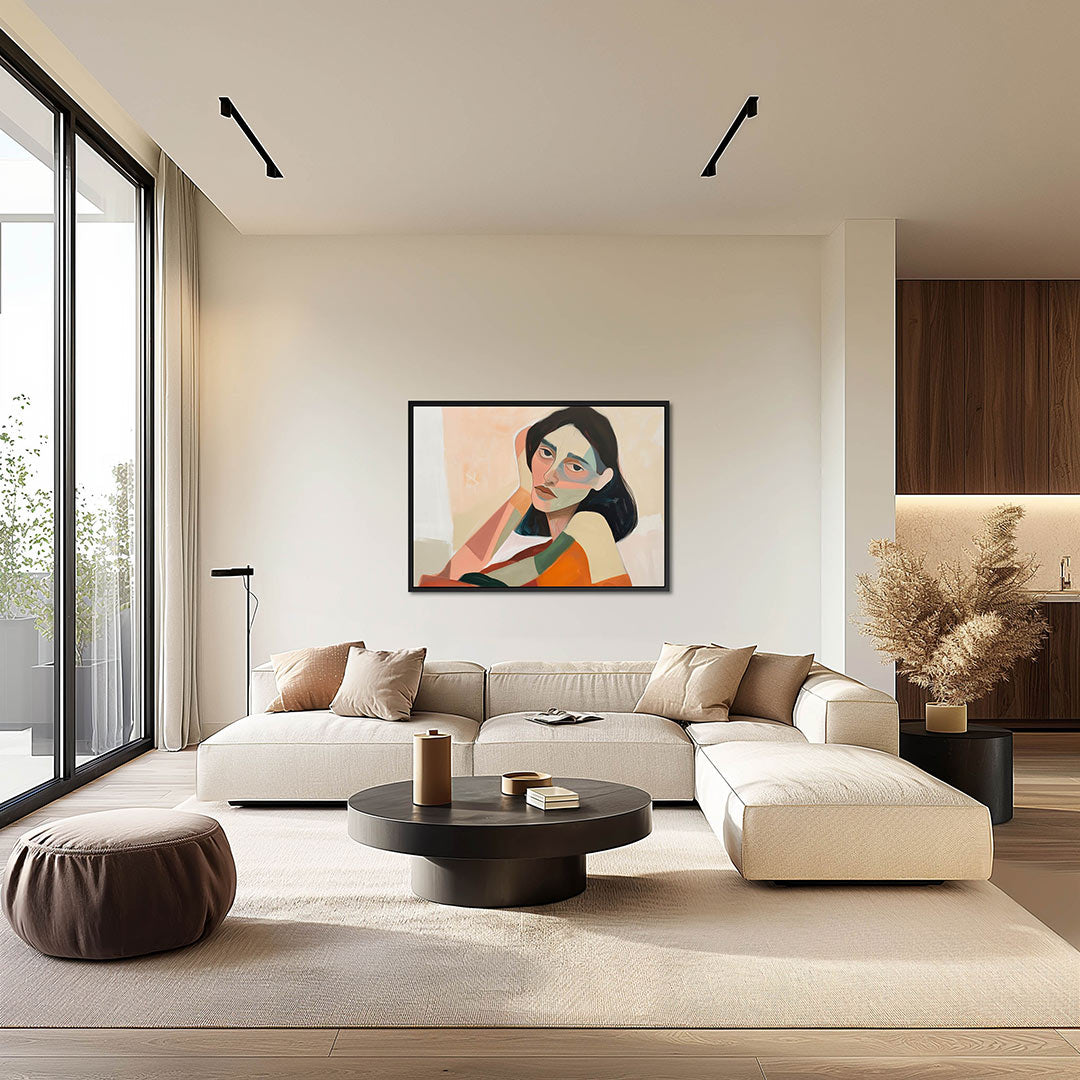 Geometrisch portret Kunstwerk