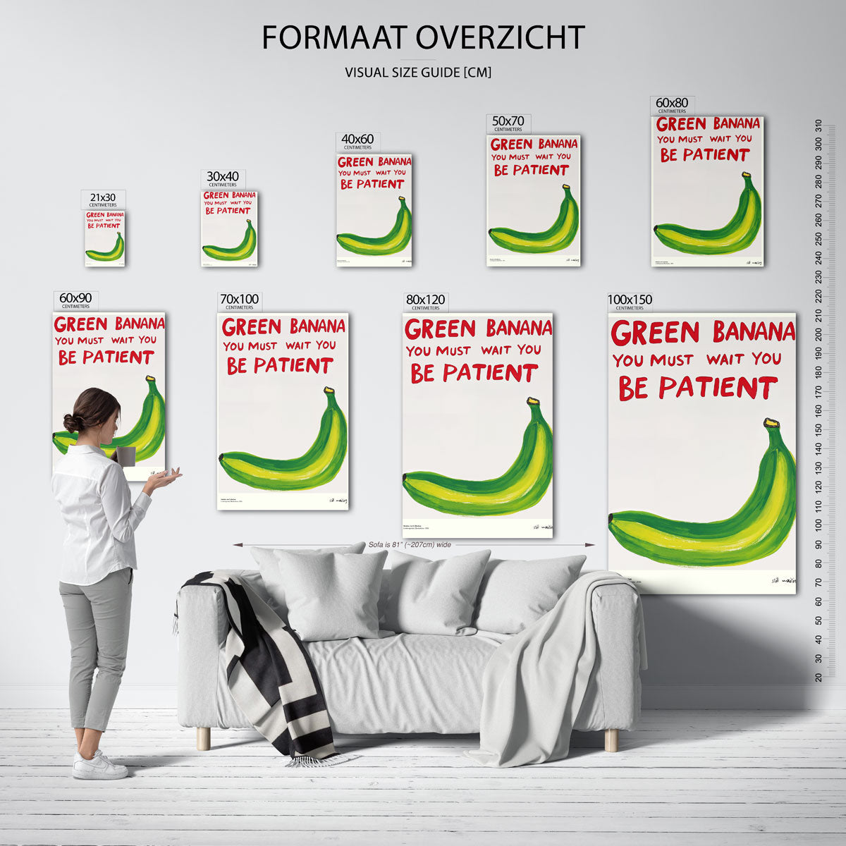 Groene banaan Poster