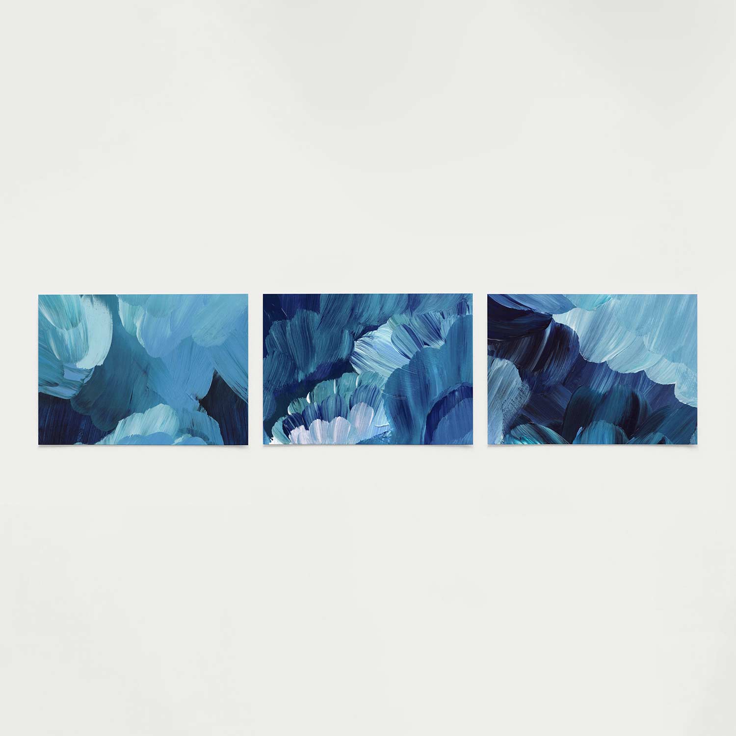 Blauwe borstelstreken Posterset