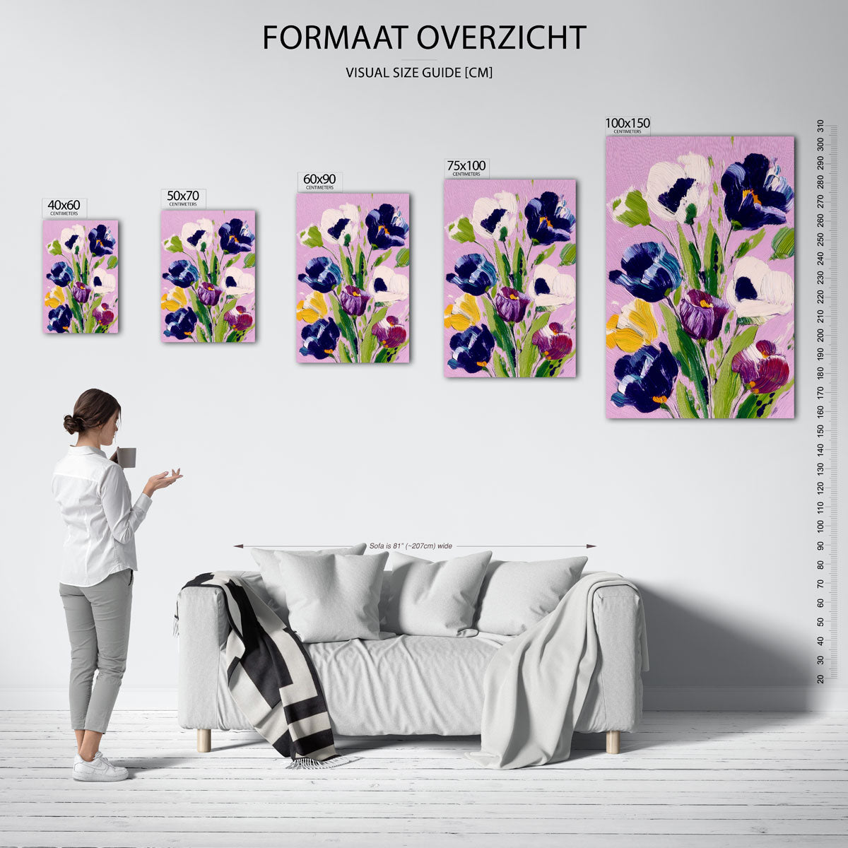 Bloemrijke kleurenexplosie Kunstwerk