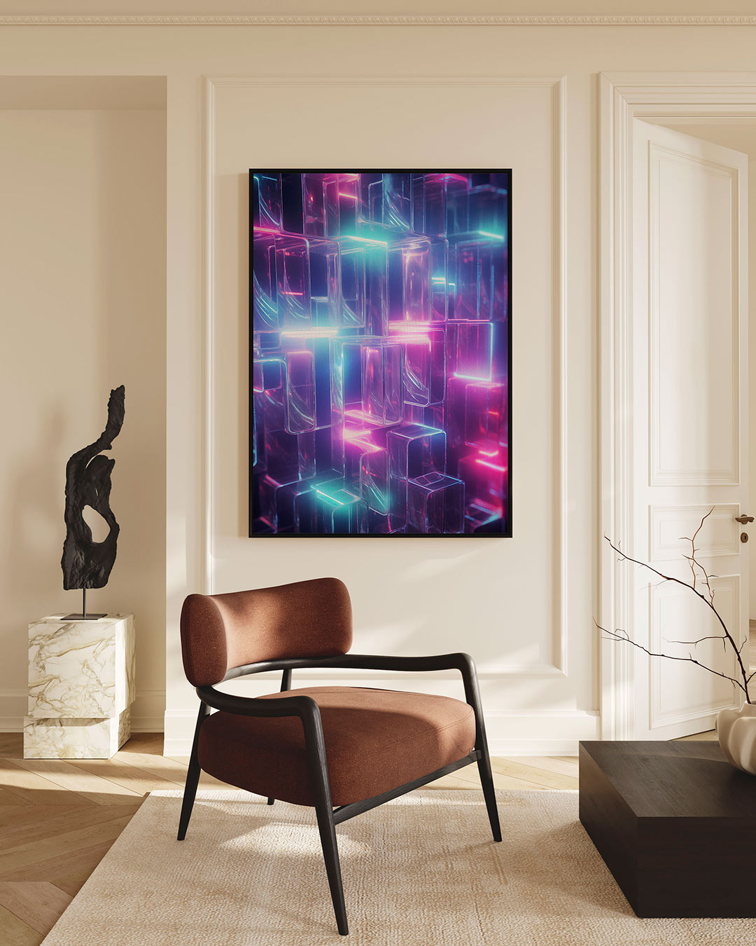 Glasachtige lichtstructuren Kunstwerk