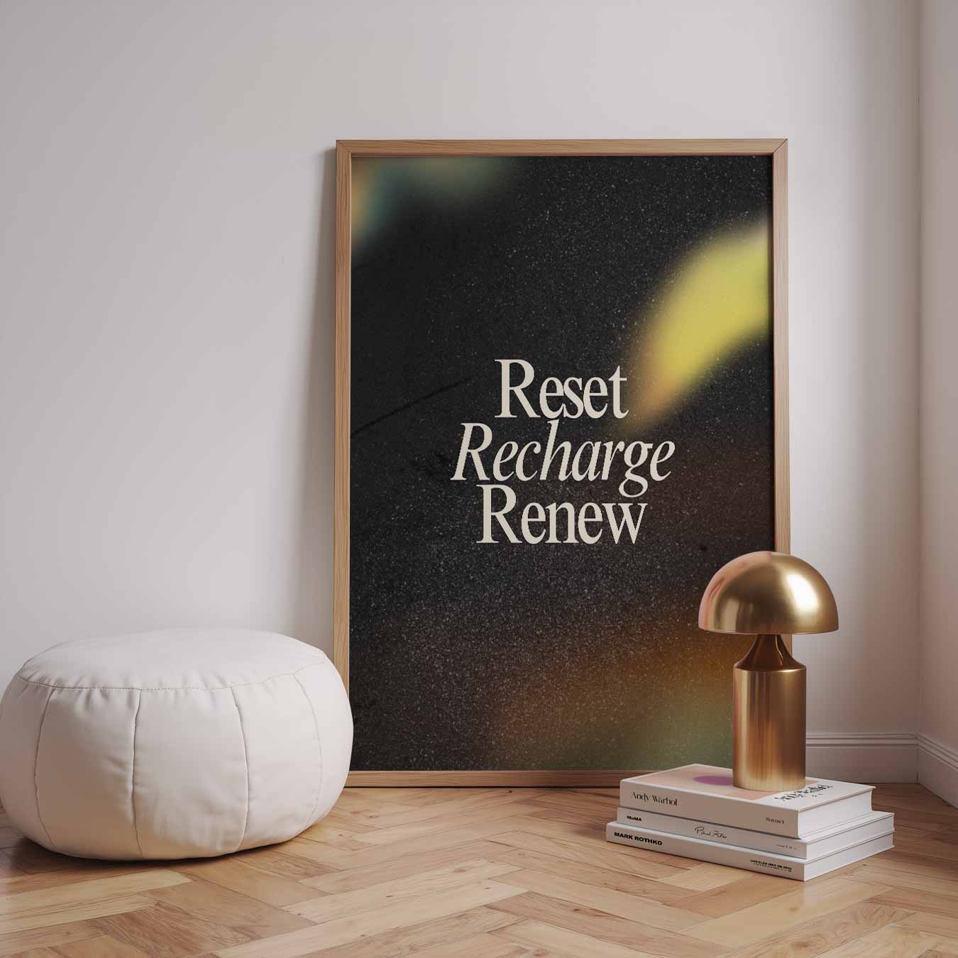Reset Recharge Renew Poster-WallArtistic