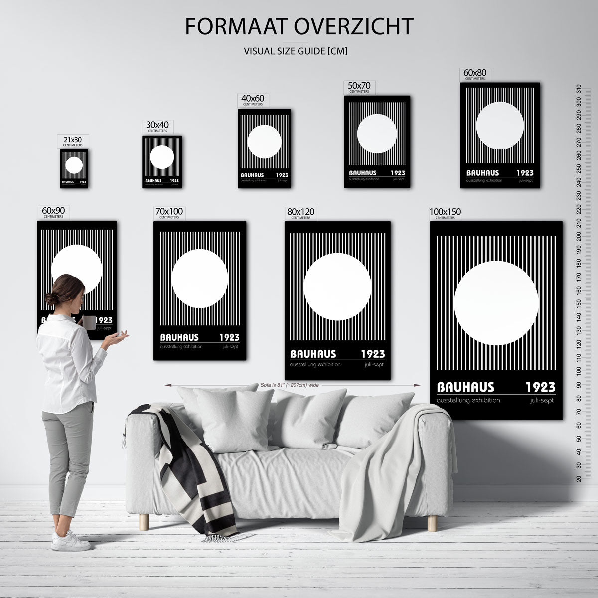 Lijnen en cirkel Poster
