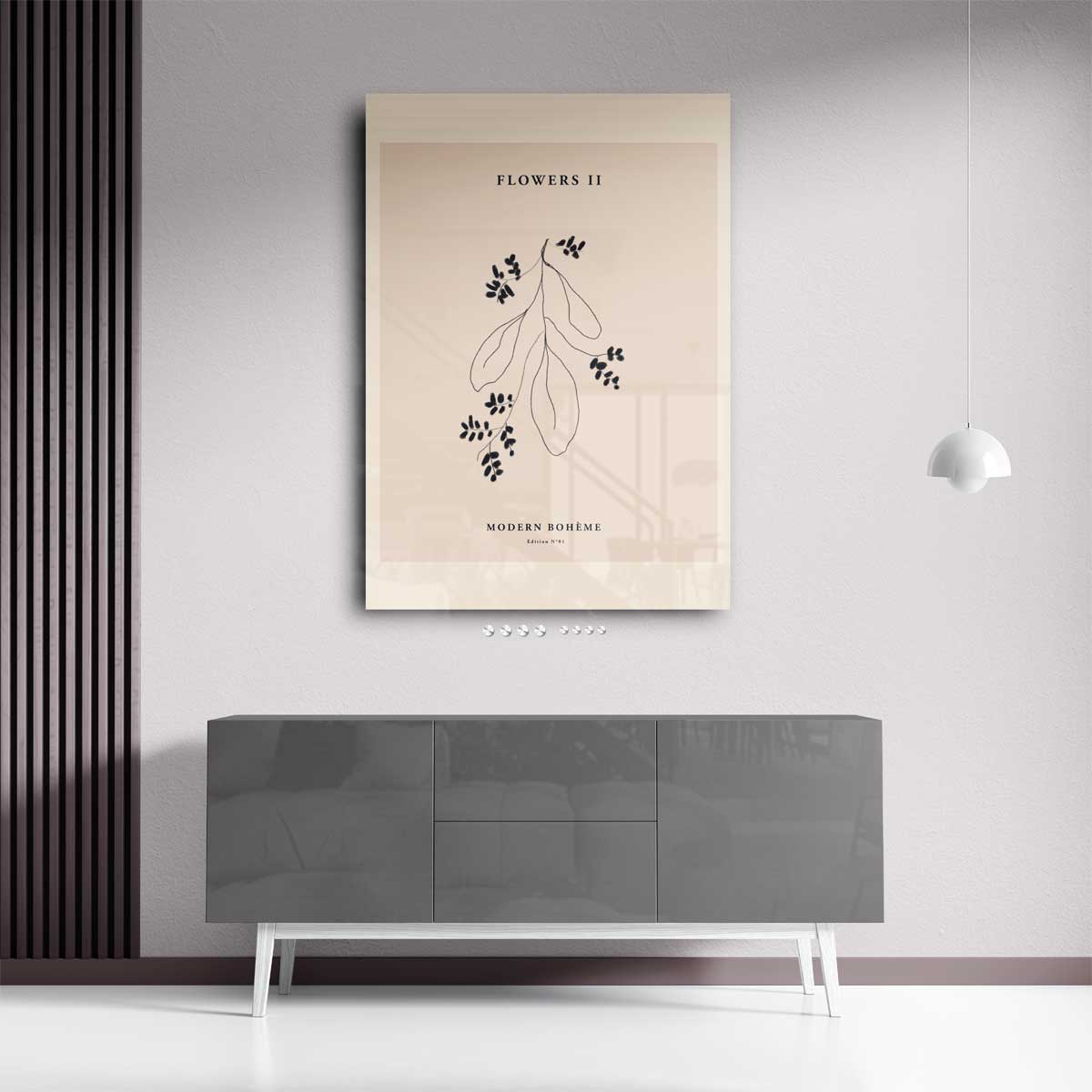 Flowers II Moderne Boho Print Kunstwerk-canvas-dibond-plexiglas-wanddecoratie-WallArtistic