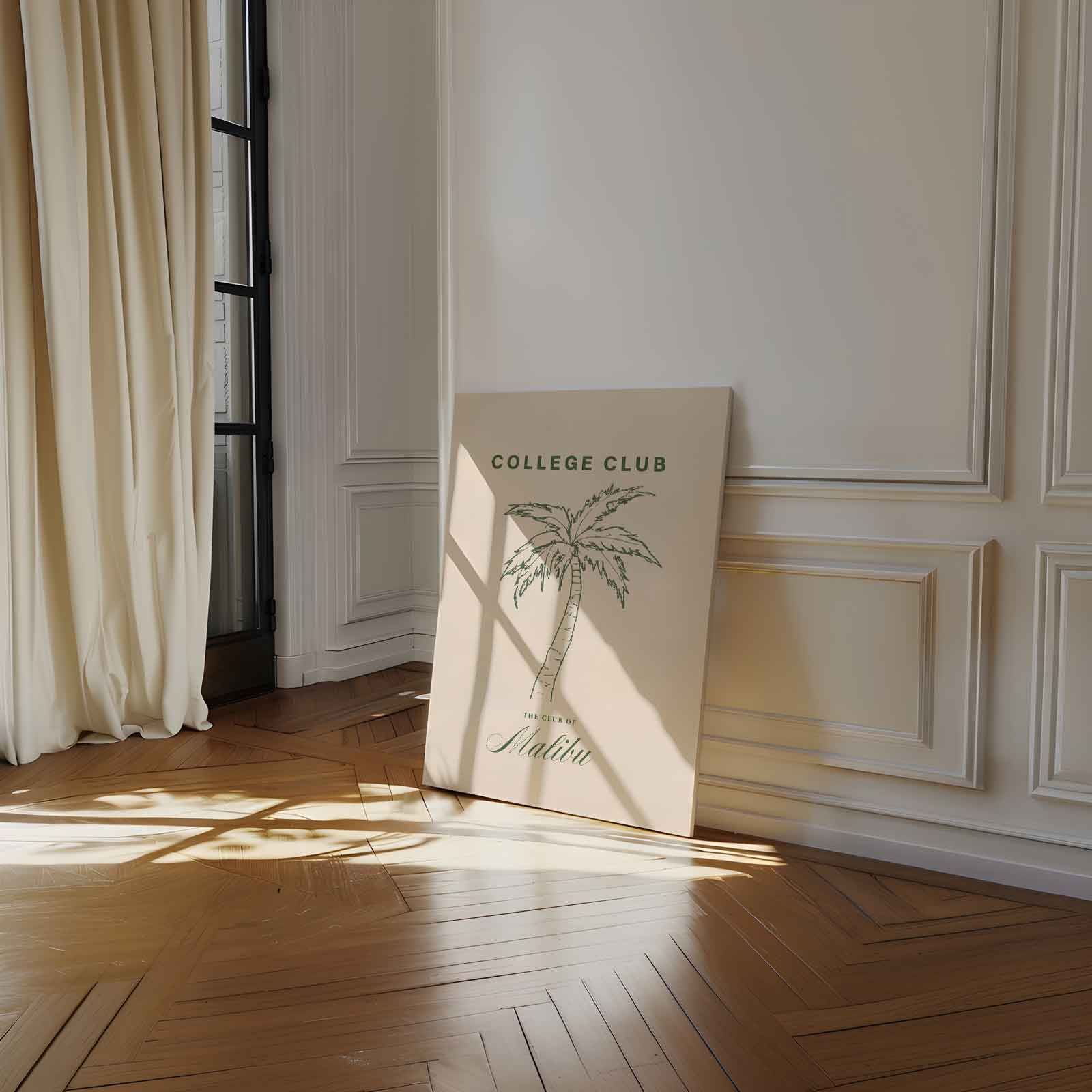 Palmboom Illustratie - College Club Kunstwerk-canvas-dibond-plexiglas-wanddecoratie-WallArtistic