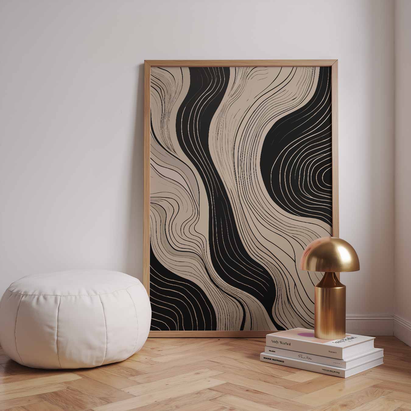 Elegante Abstracte Lijnen Poster-WallArtistic