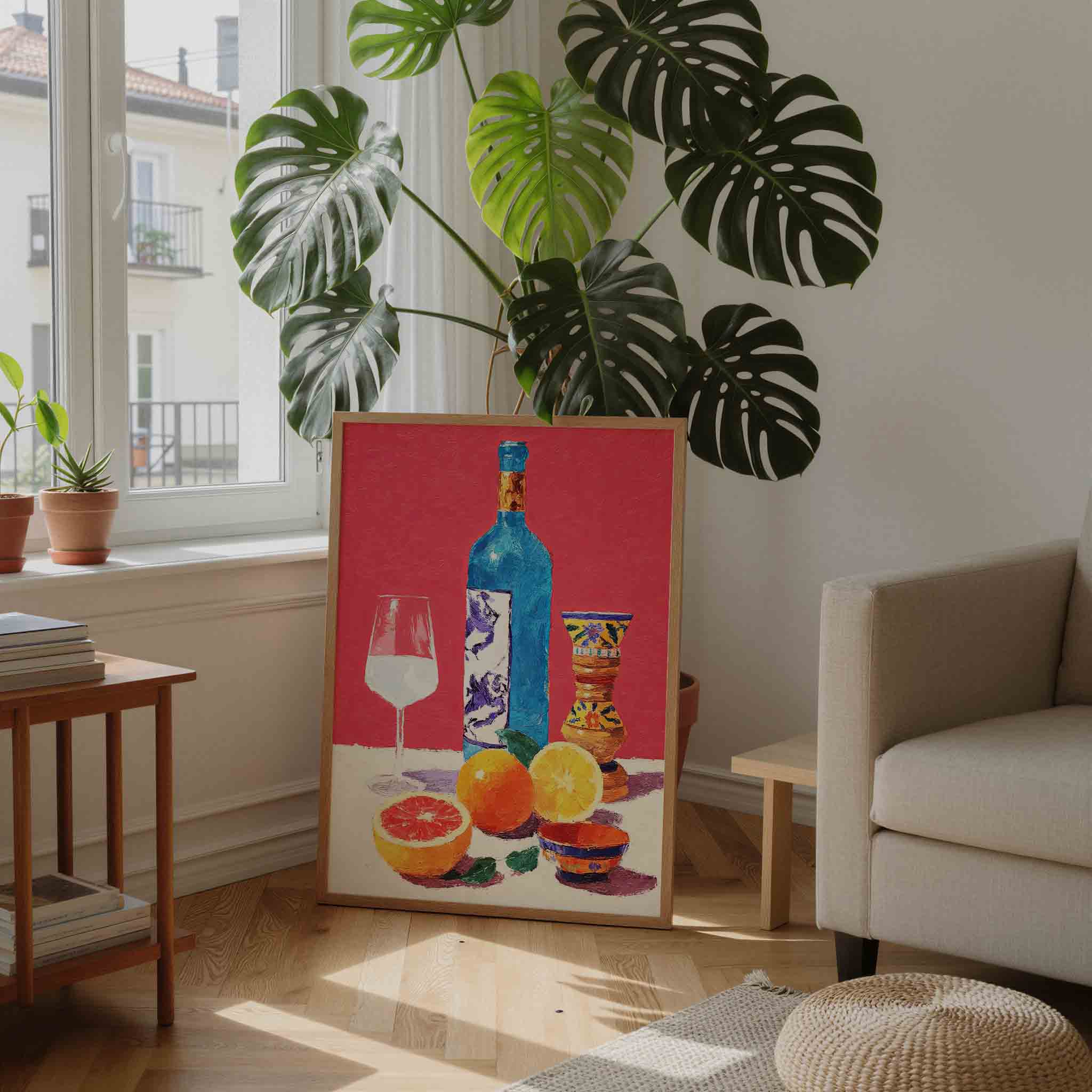 Fles en citrus Poster