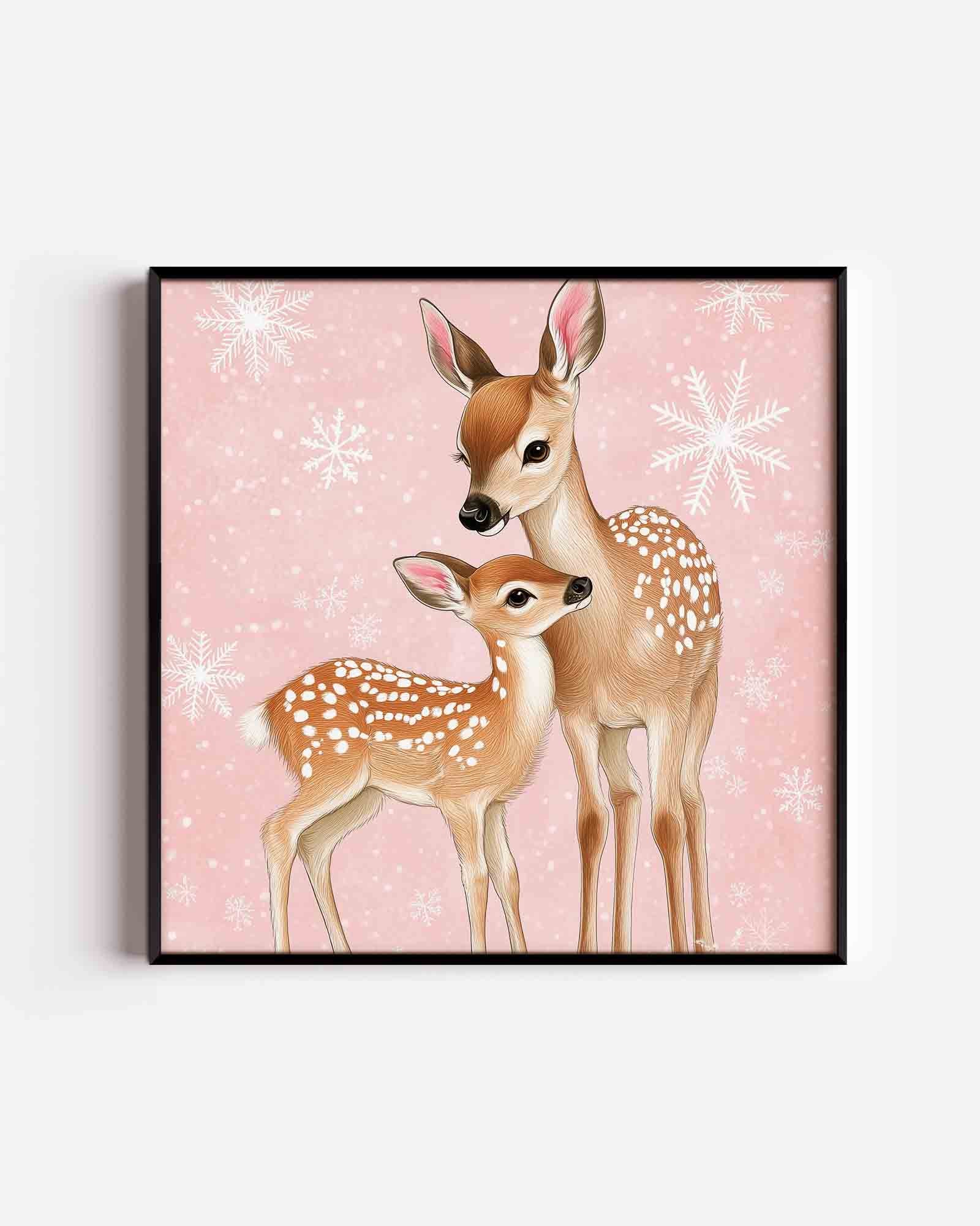 Herten op roze Poster