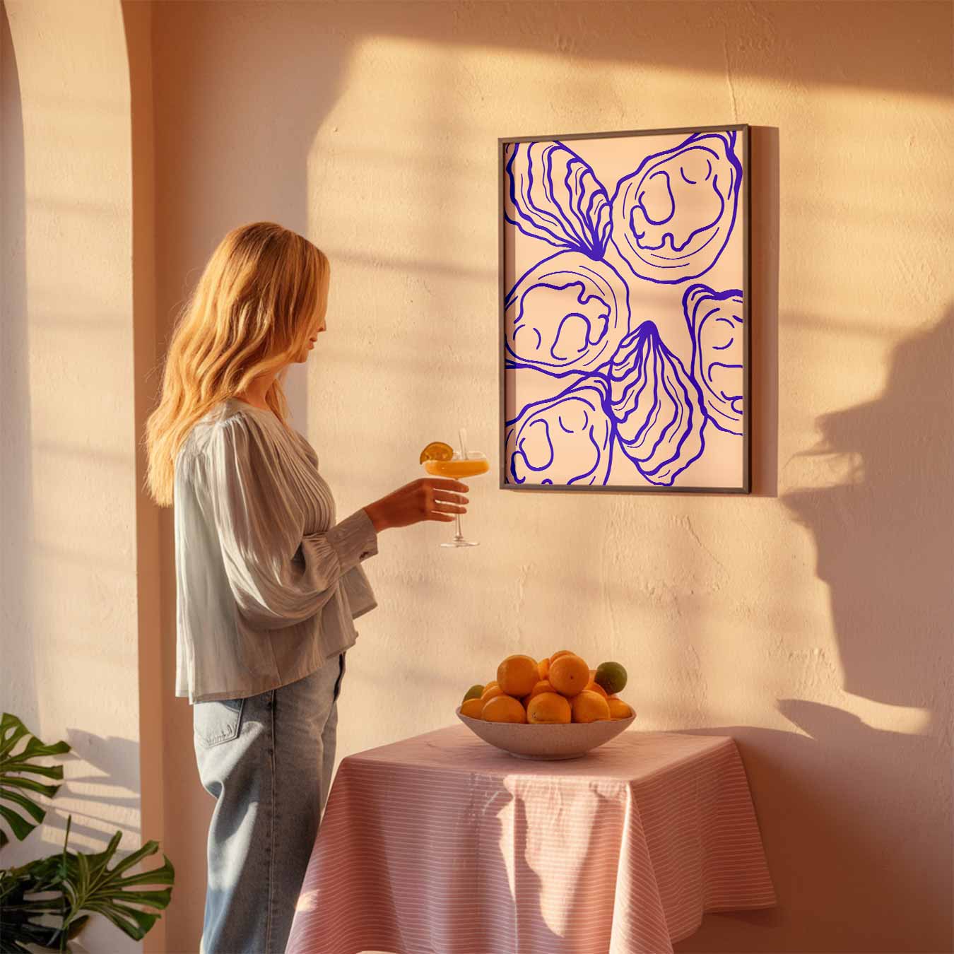 Moderne Oester Illustratie Poster-WallArtistic