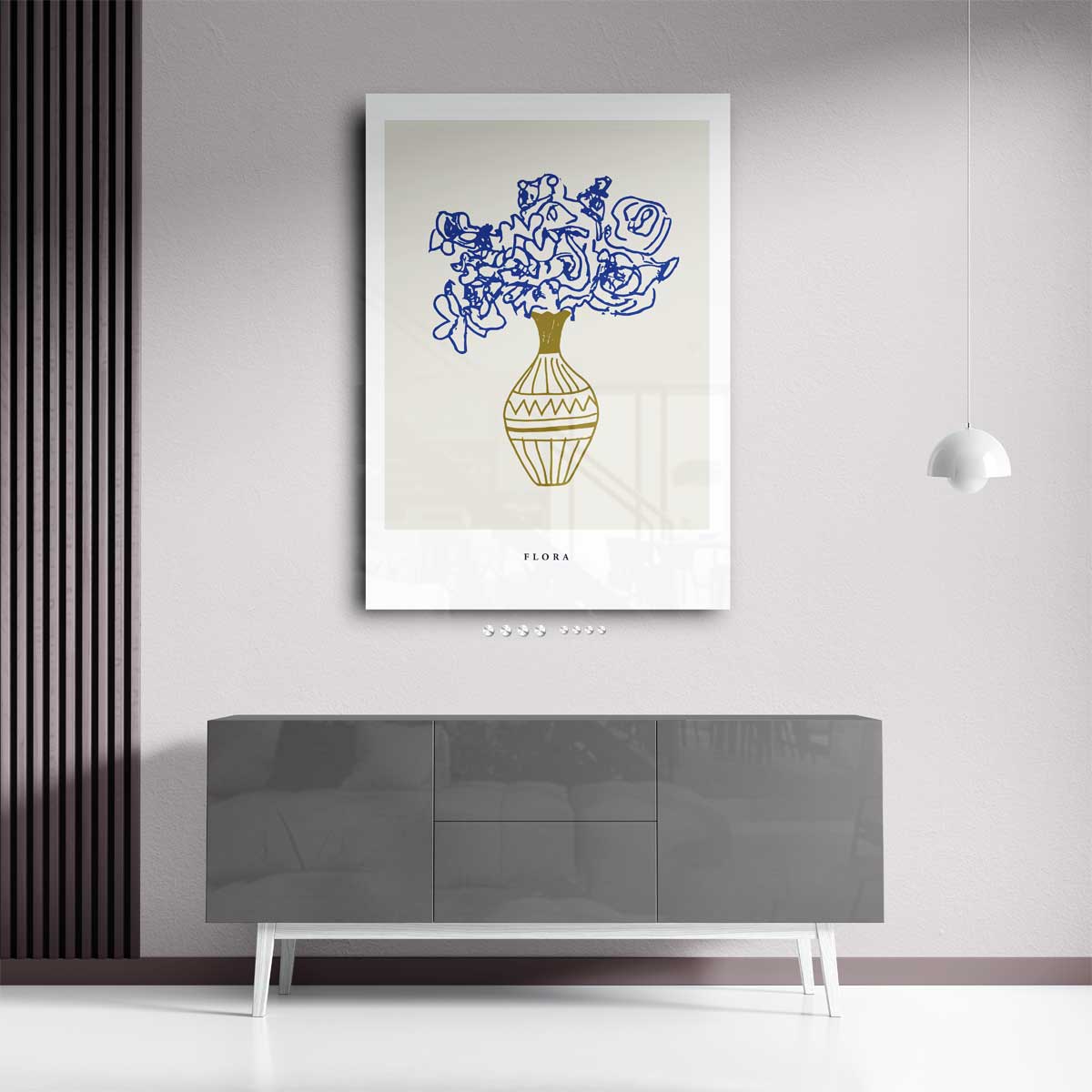 Kleurrijke Bloemen in Elegante Vaas Kunstwerk-canvas-dibond-plexiglas-wanddecoratie-WallArtistic