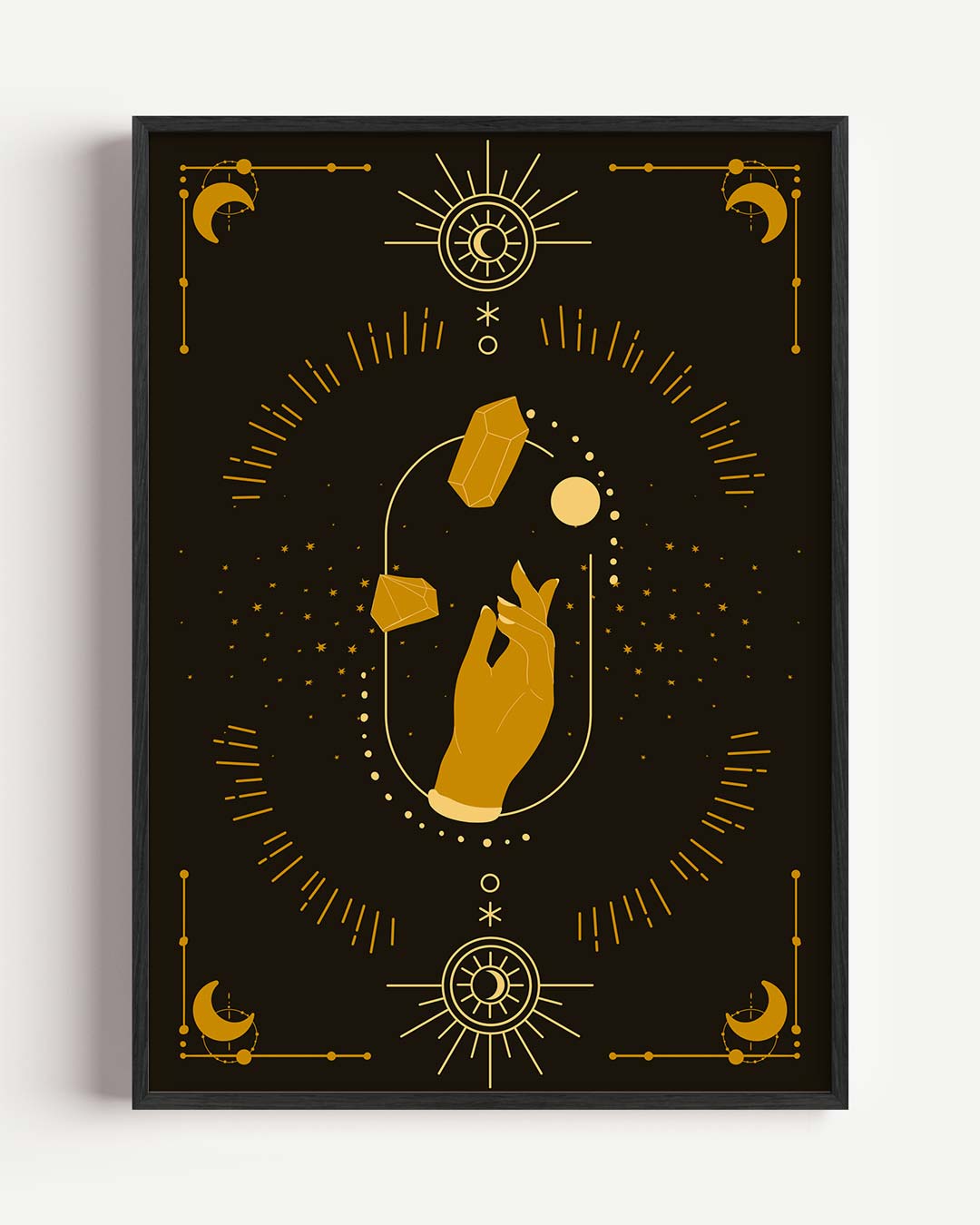 Mystieke Maan en Sterren Poster-WallArtistic